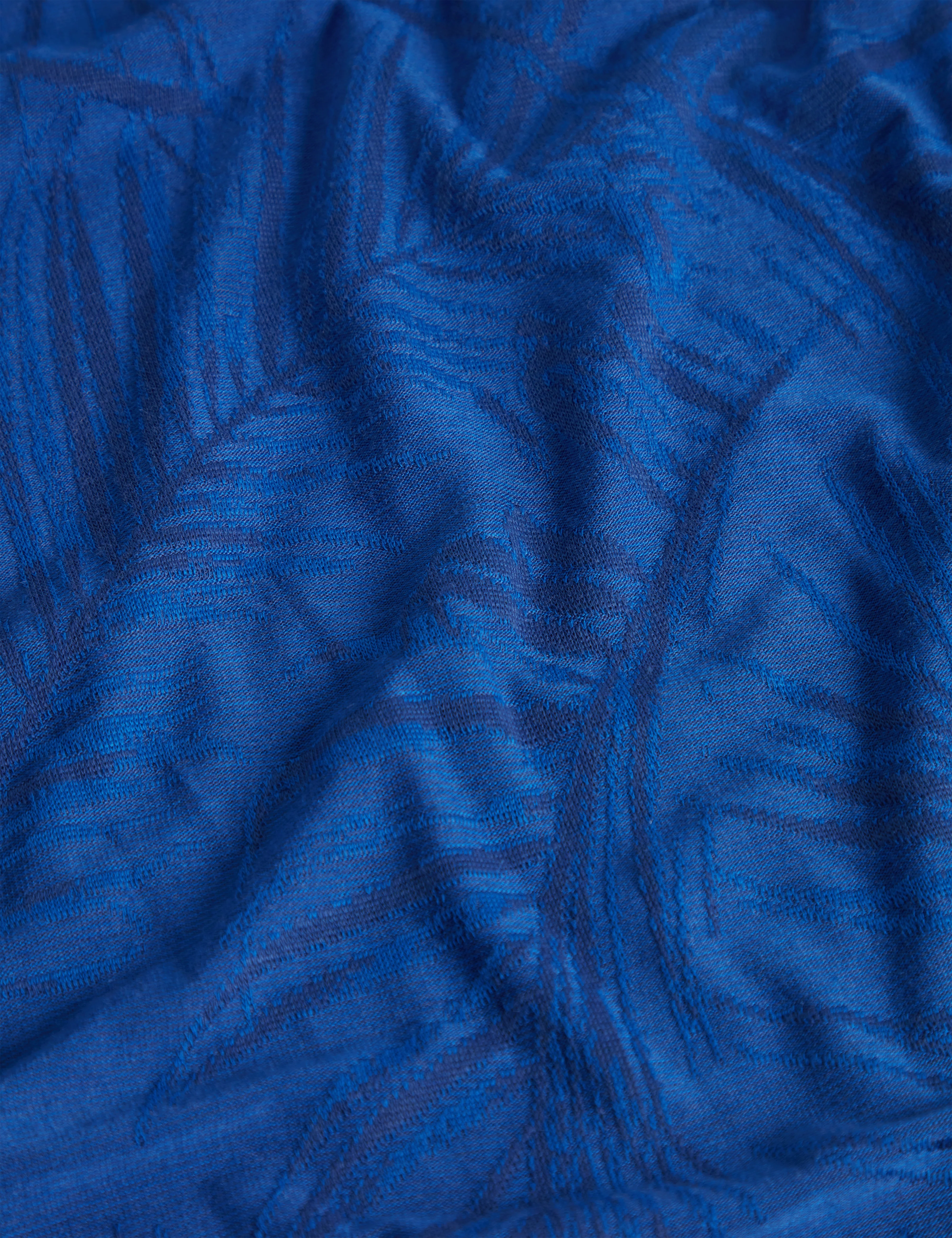 Jessper Short Sleeve Regular Jacquard Leaf T-Shirt Navy - Image 6