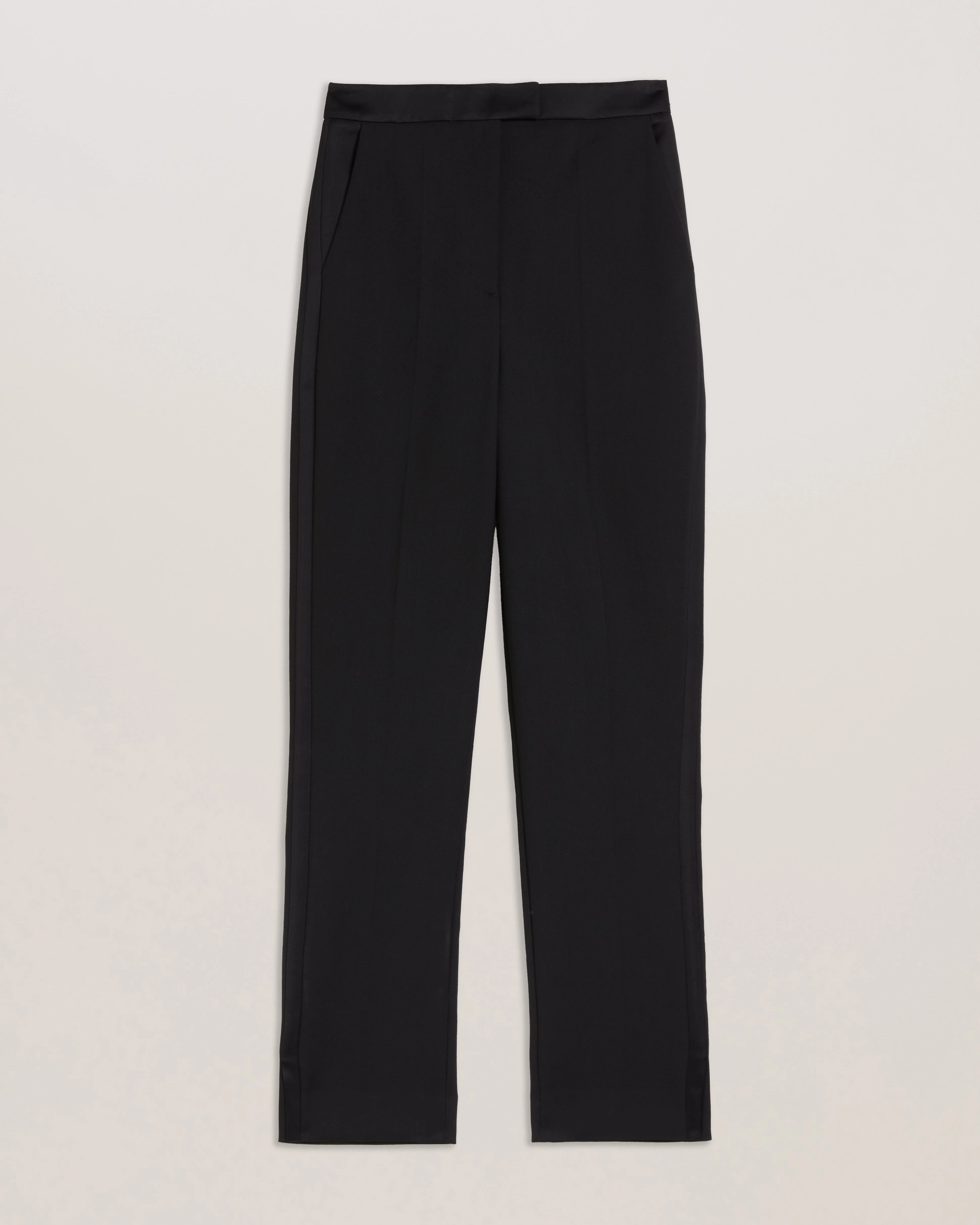 Jingut Contrast Satin Tailored Tapered Trouser Black - Image 6