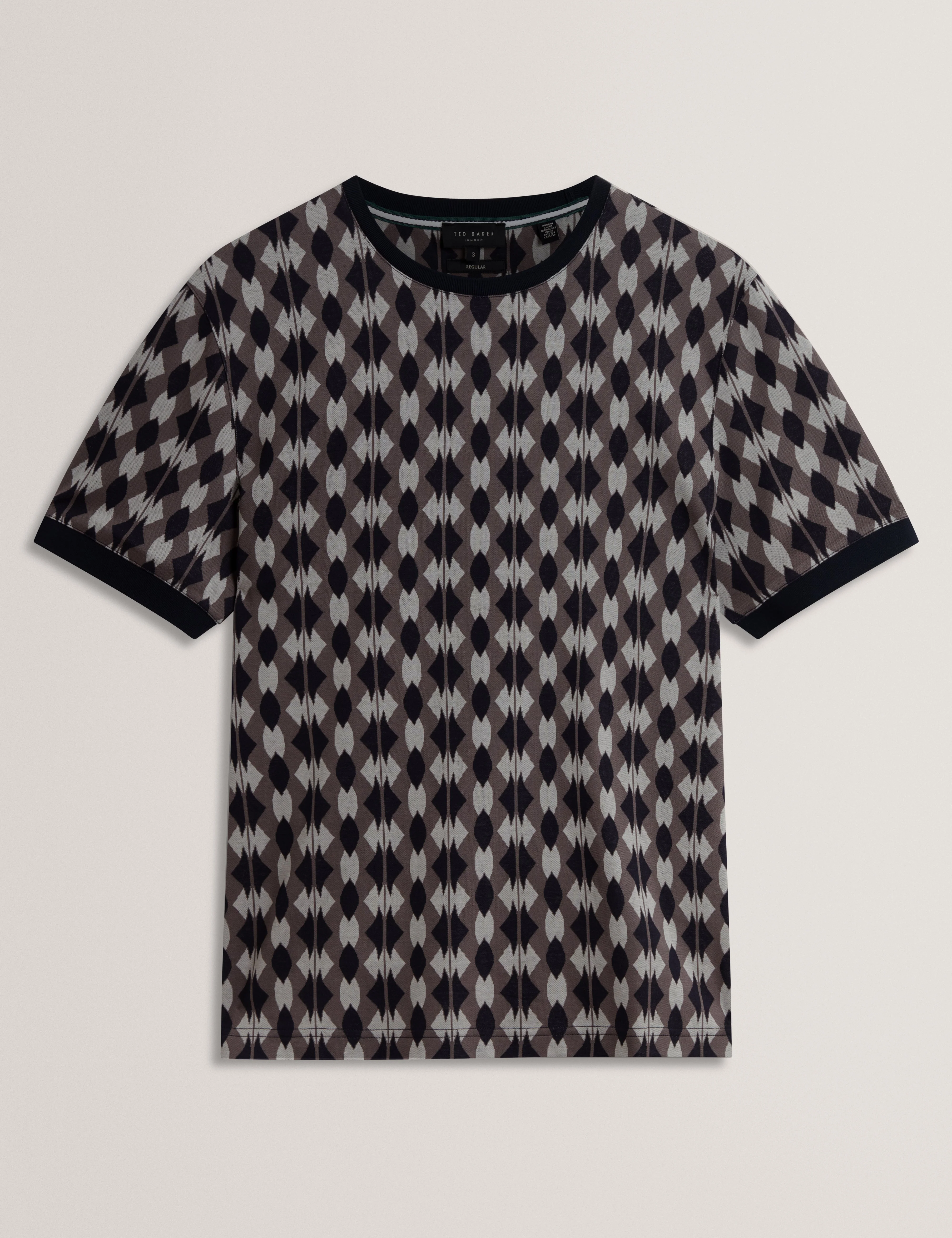 Joaa Ss Geo Jacquard T-Shirt Navy - Image 7