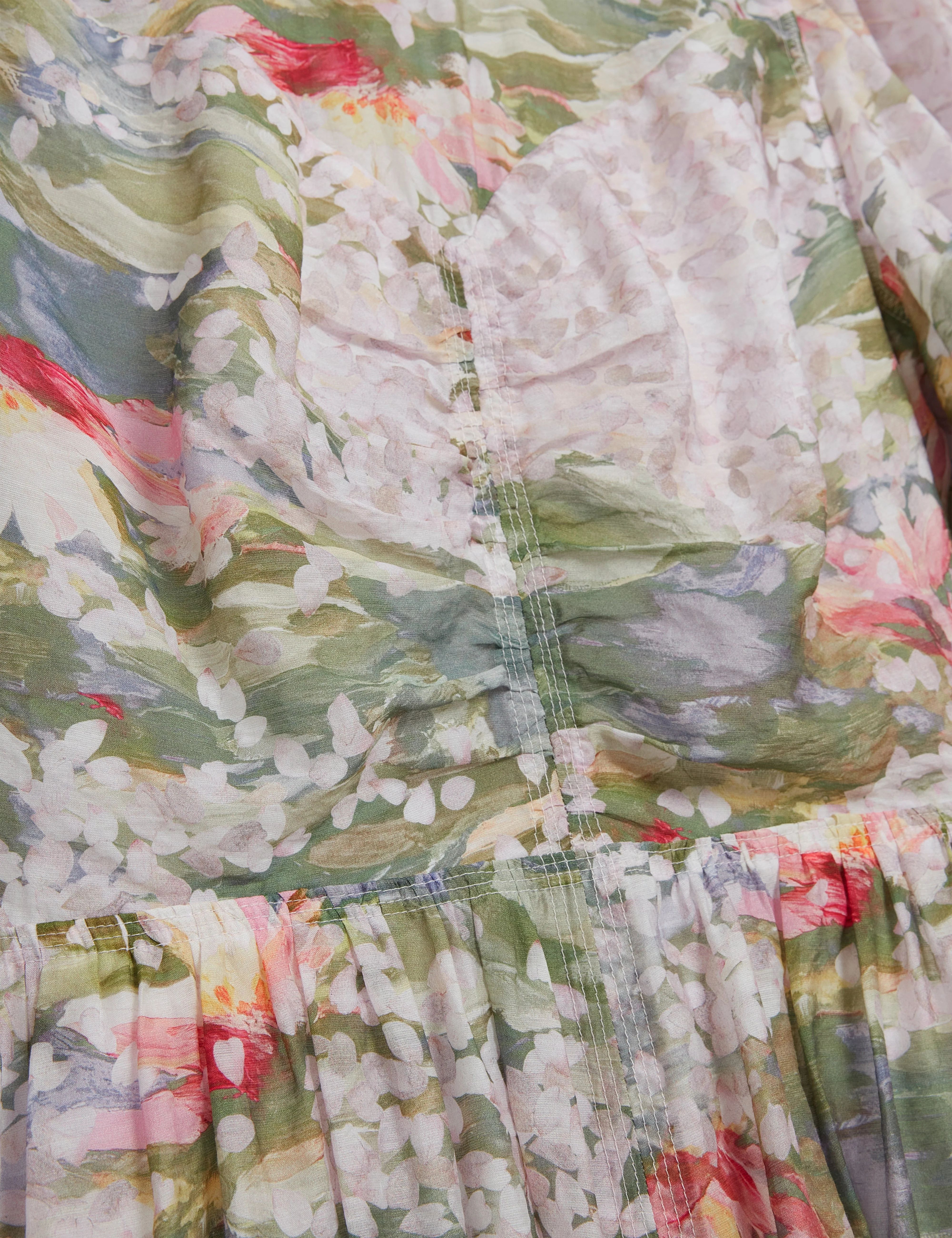Jonora Puff Sleeveâ Printed Midi Dress Pink - Image 3