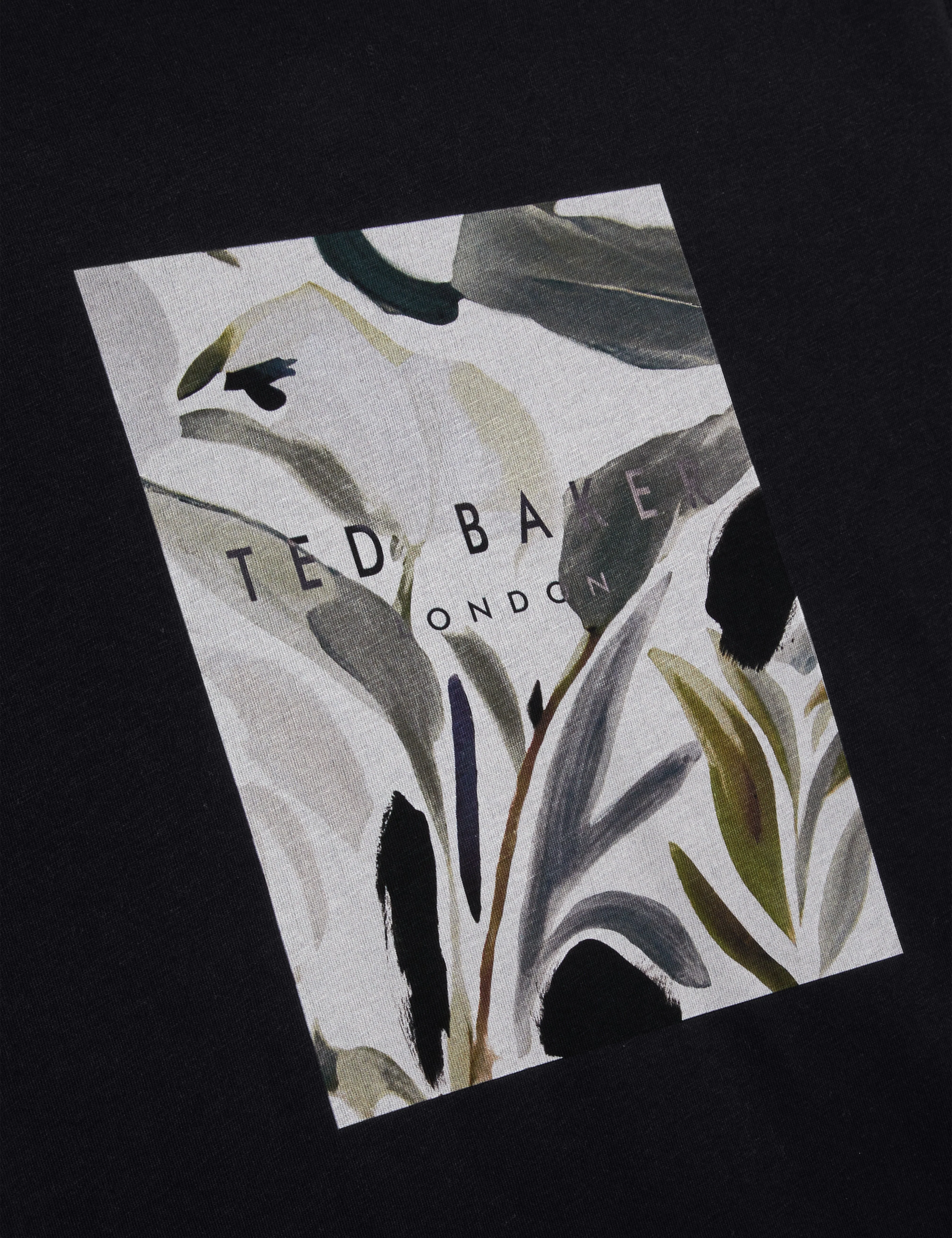 Justino Short Sleeve Box Print Graphic T-Shirt Black - Image 3