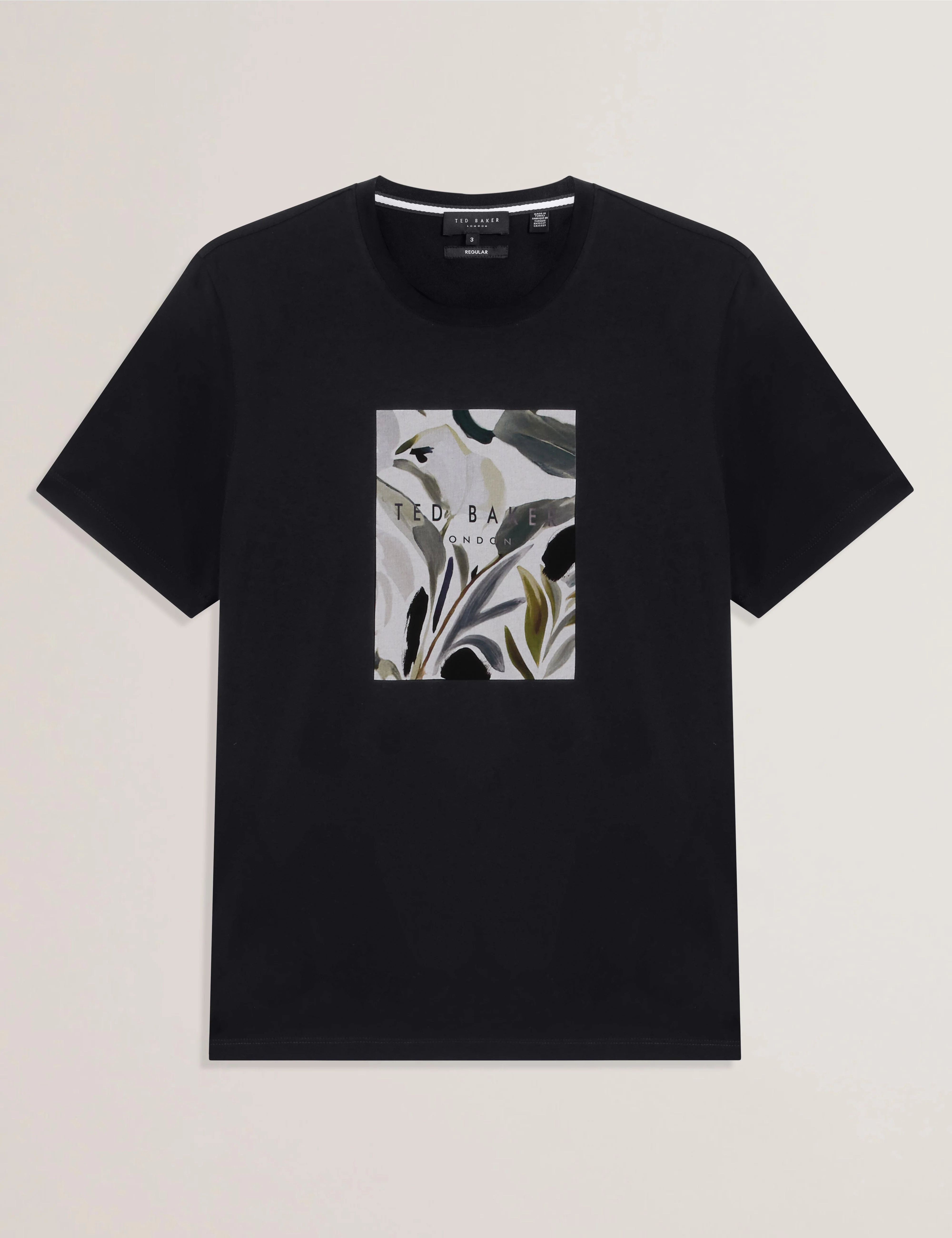 Justino Short Sleeve Box Print Graphic T-Shirt Black - Image 6