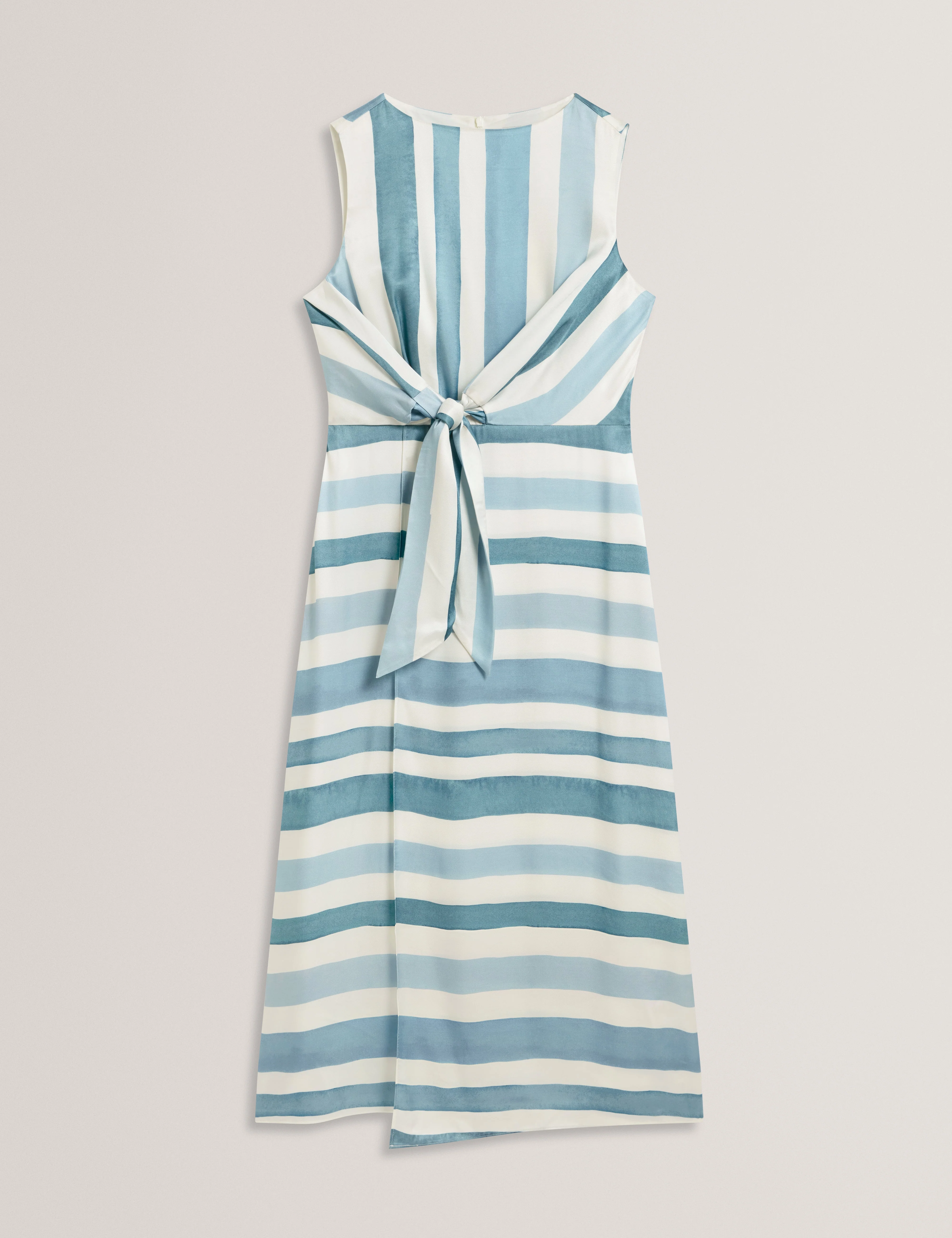 Kahya Knot Detail Wrap Over Print Midi Dress Ivory - Image 7