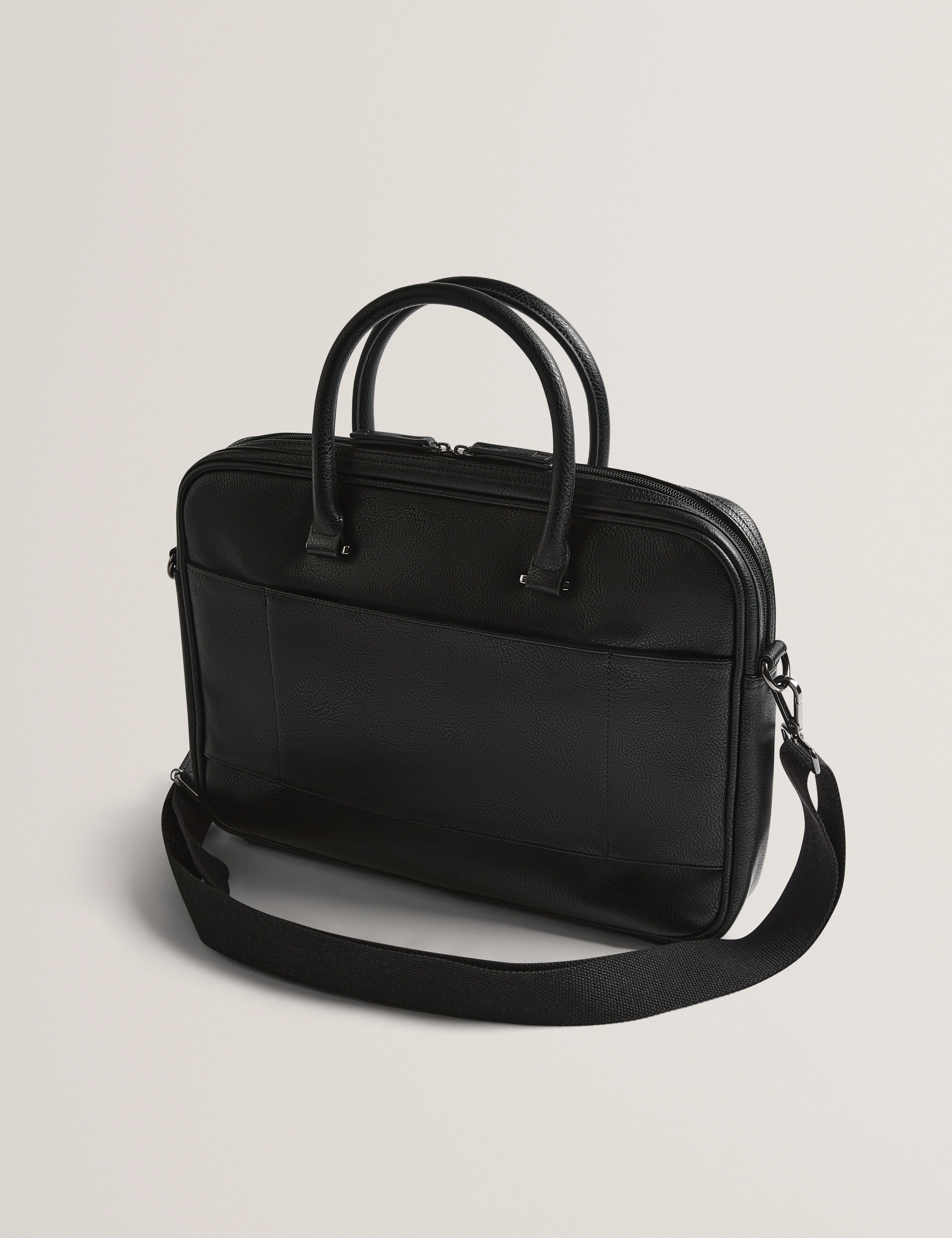 Kenriik Stripe Pu Document Bag Black - Image 3