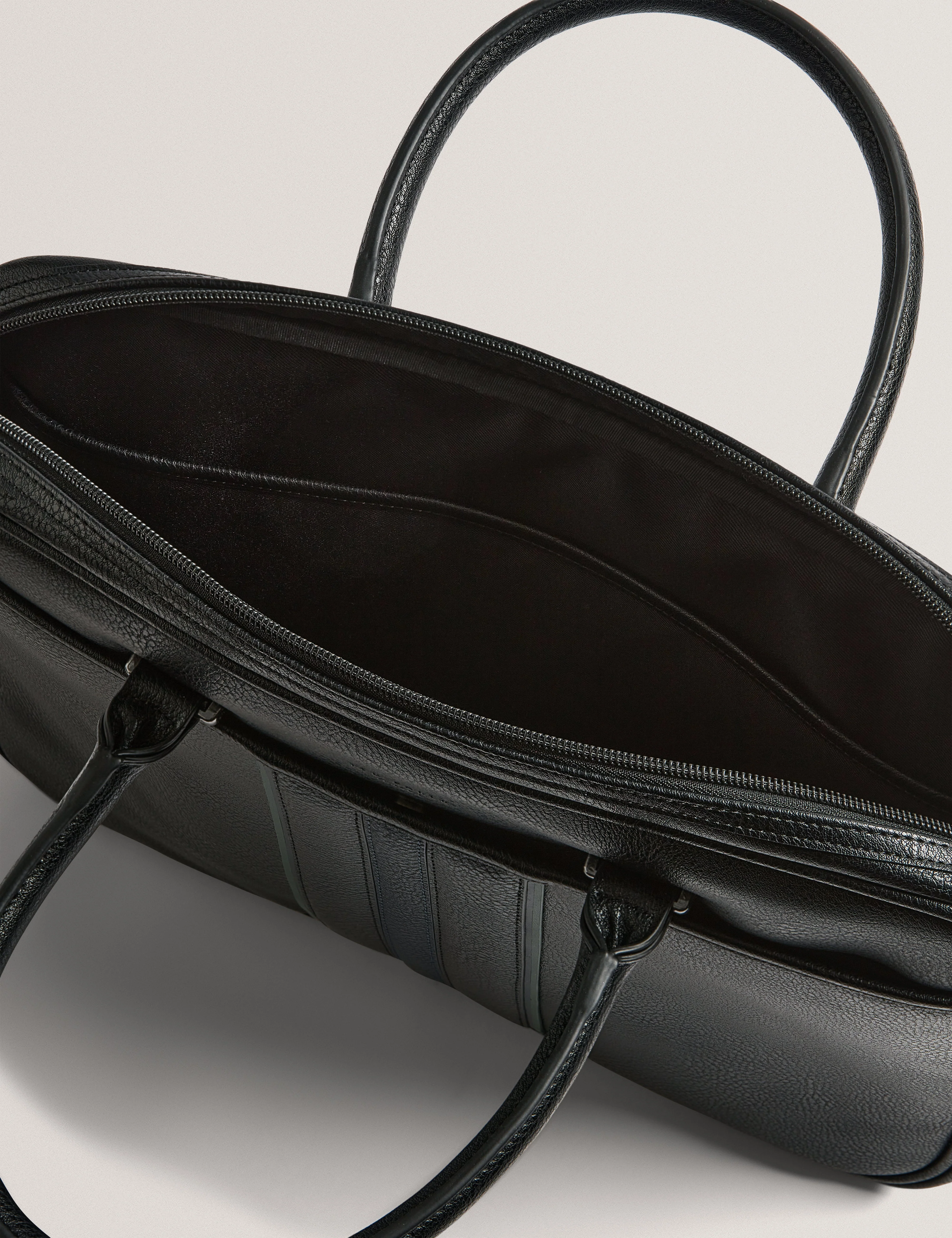 Kenriik Stripe Pu Document Bag Black - Image 4