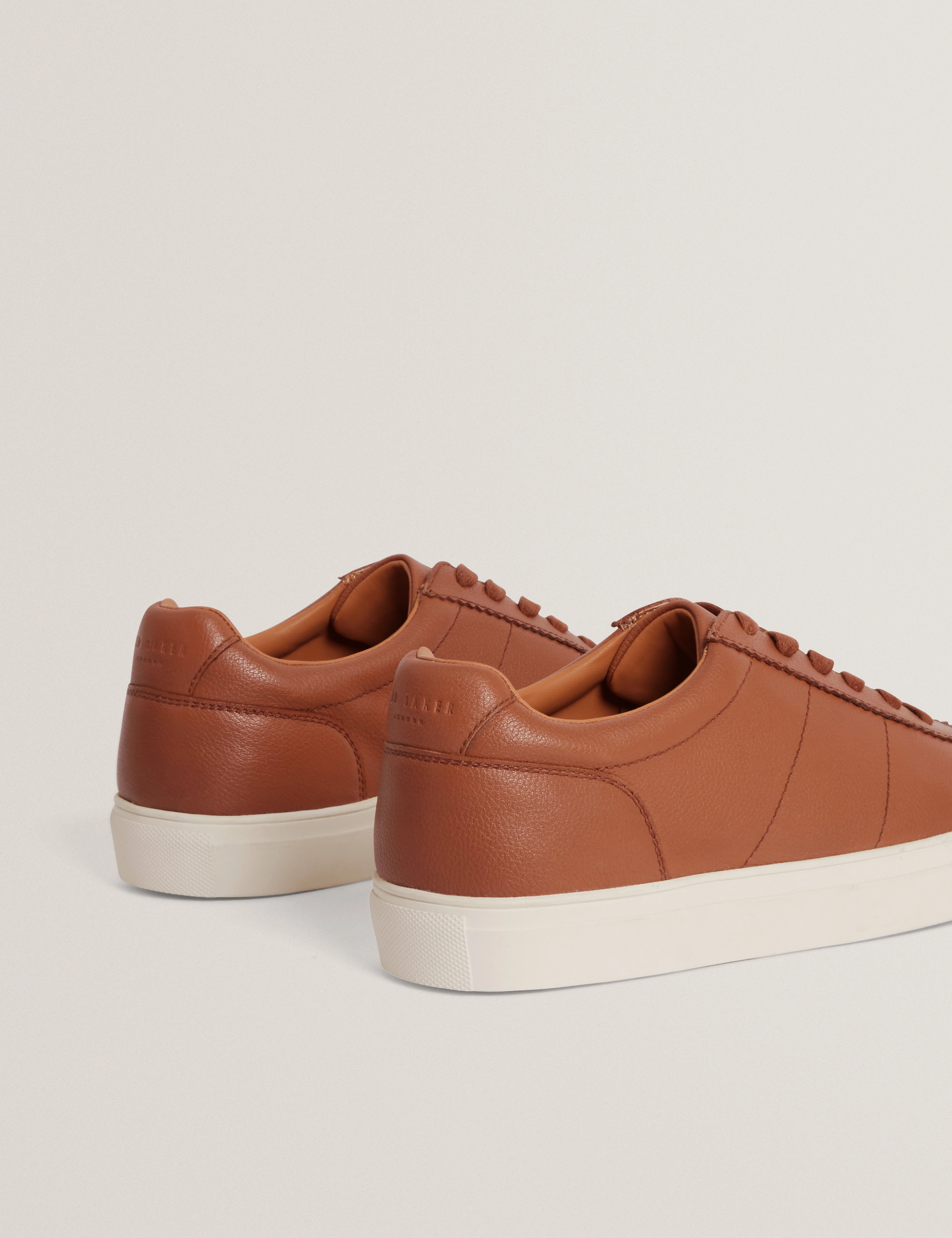 Kerison Pebbled Leather Trainer Tan - Image 5