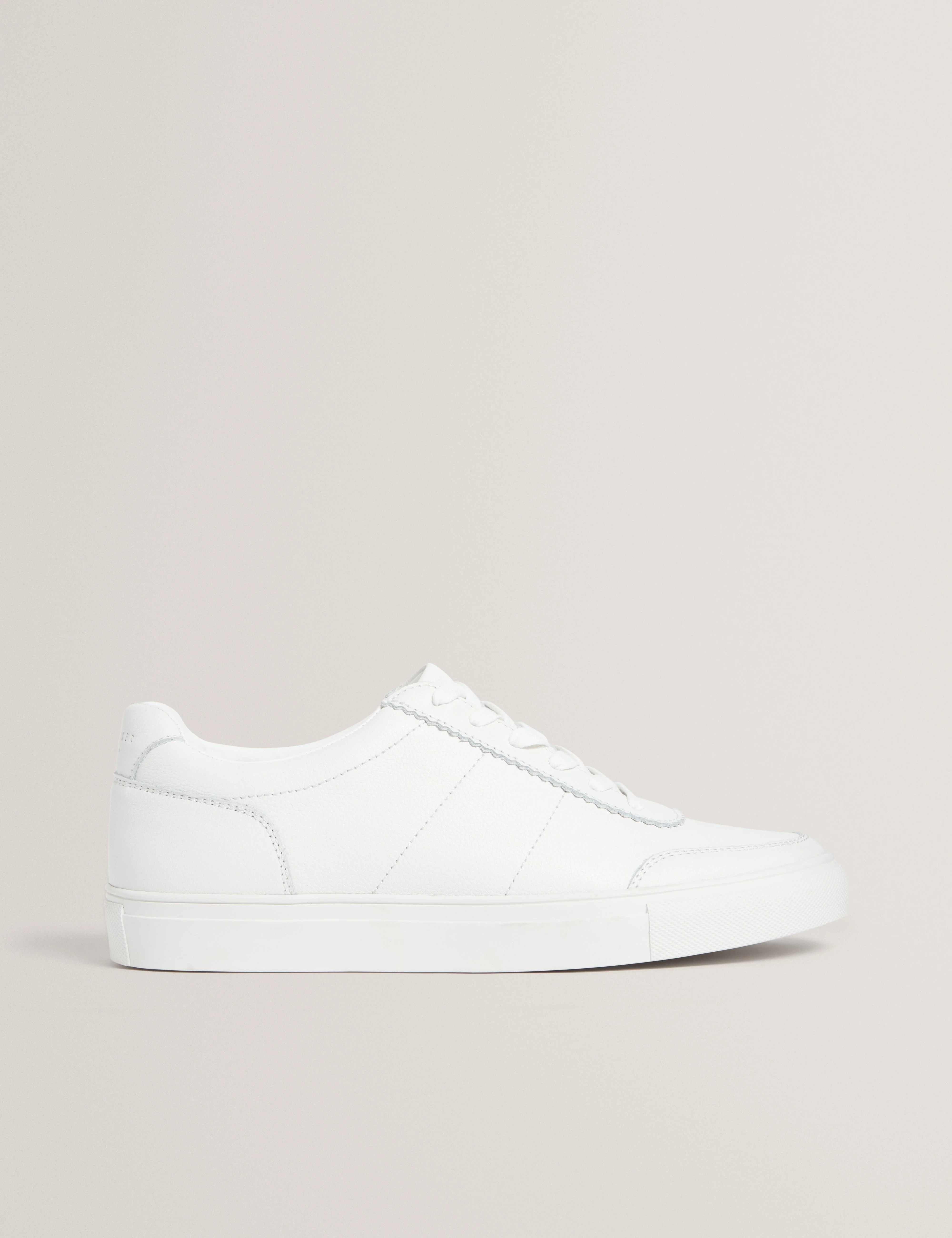 Kerison Pebbled Leather Trainer White