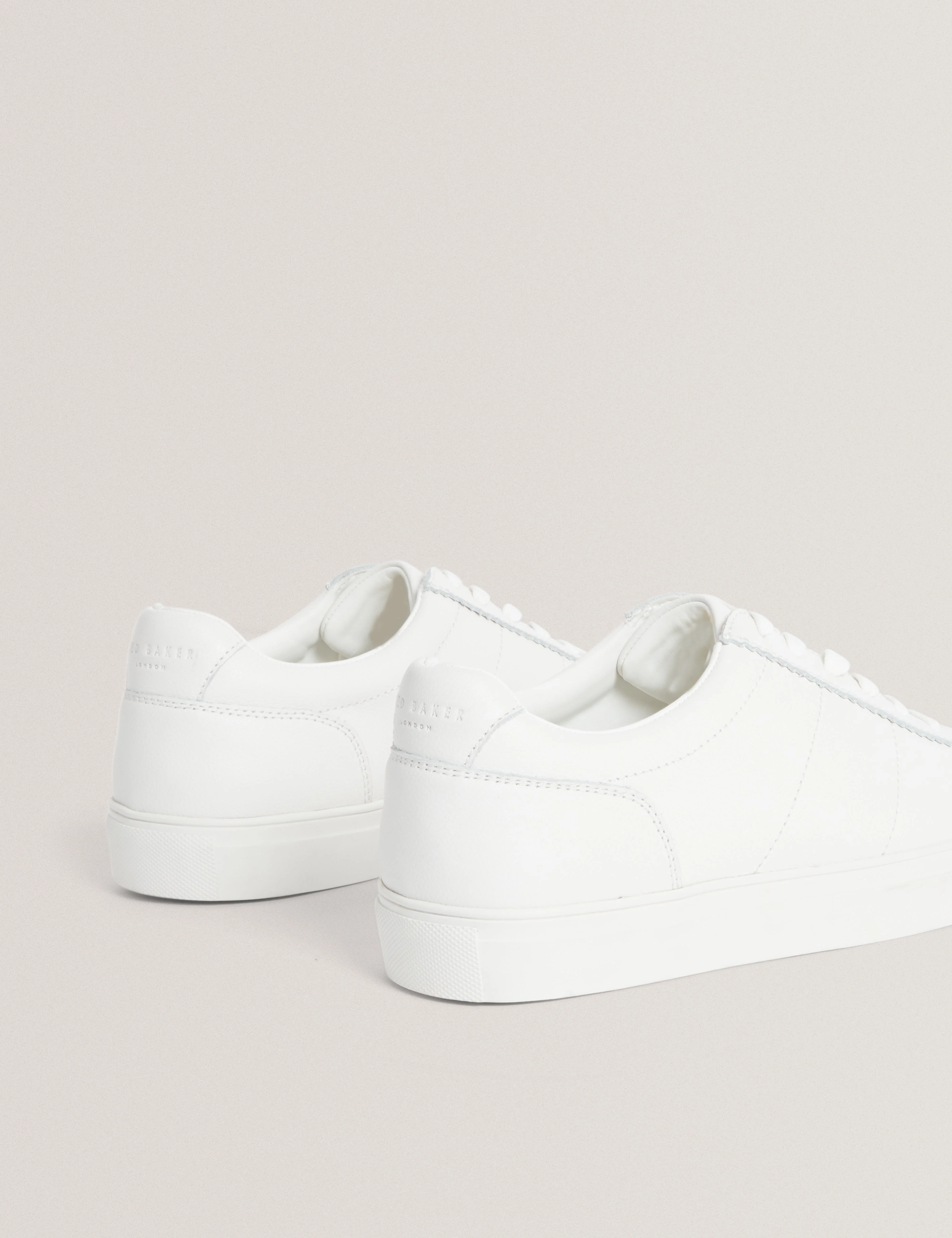 Kerison Pebbled Leather Trainer White - Image 4