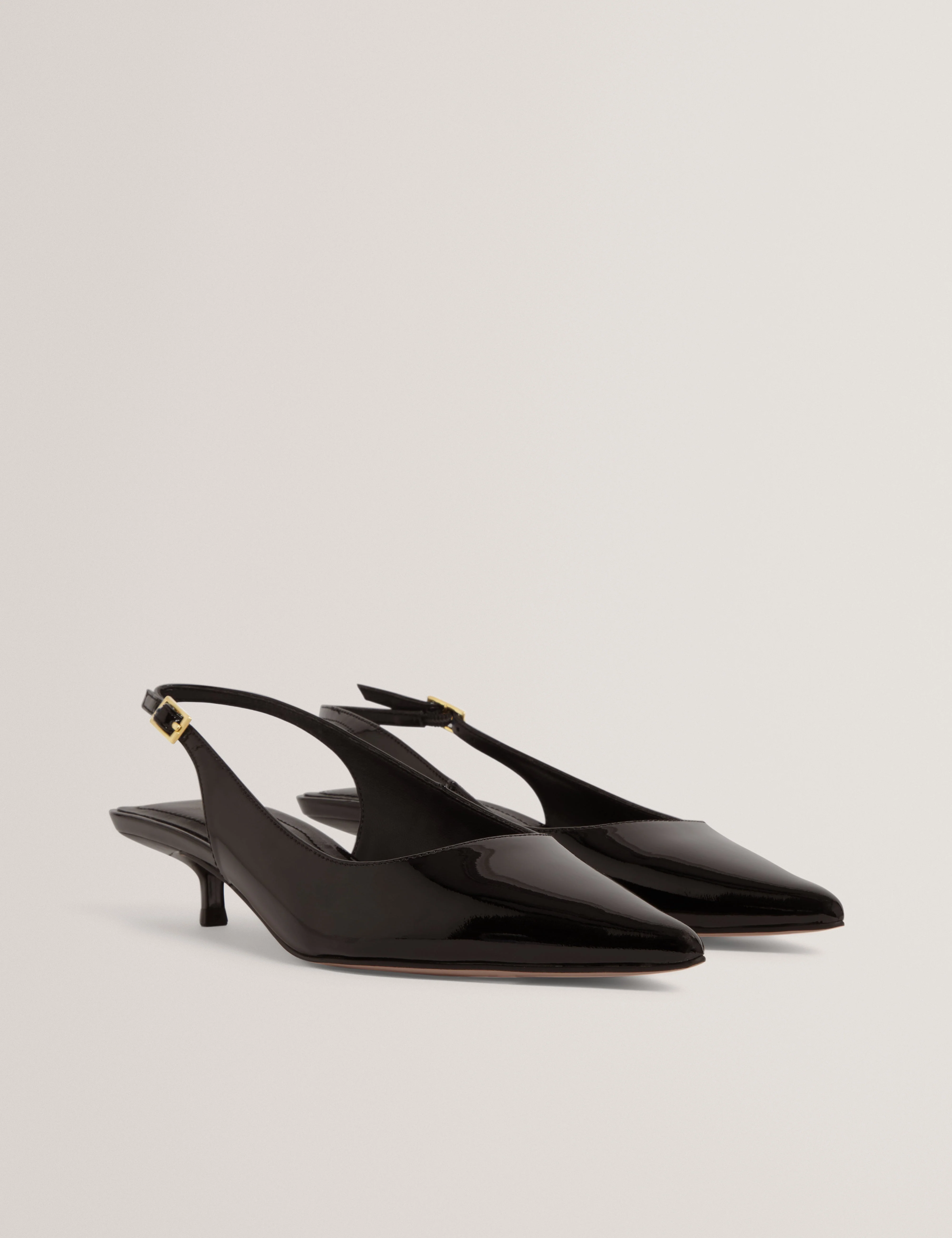 Kitiy Sling Back Kitten Heel Black - Image 4