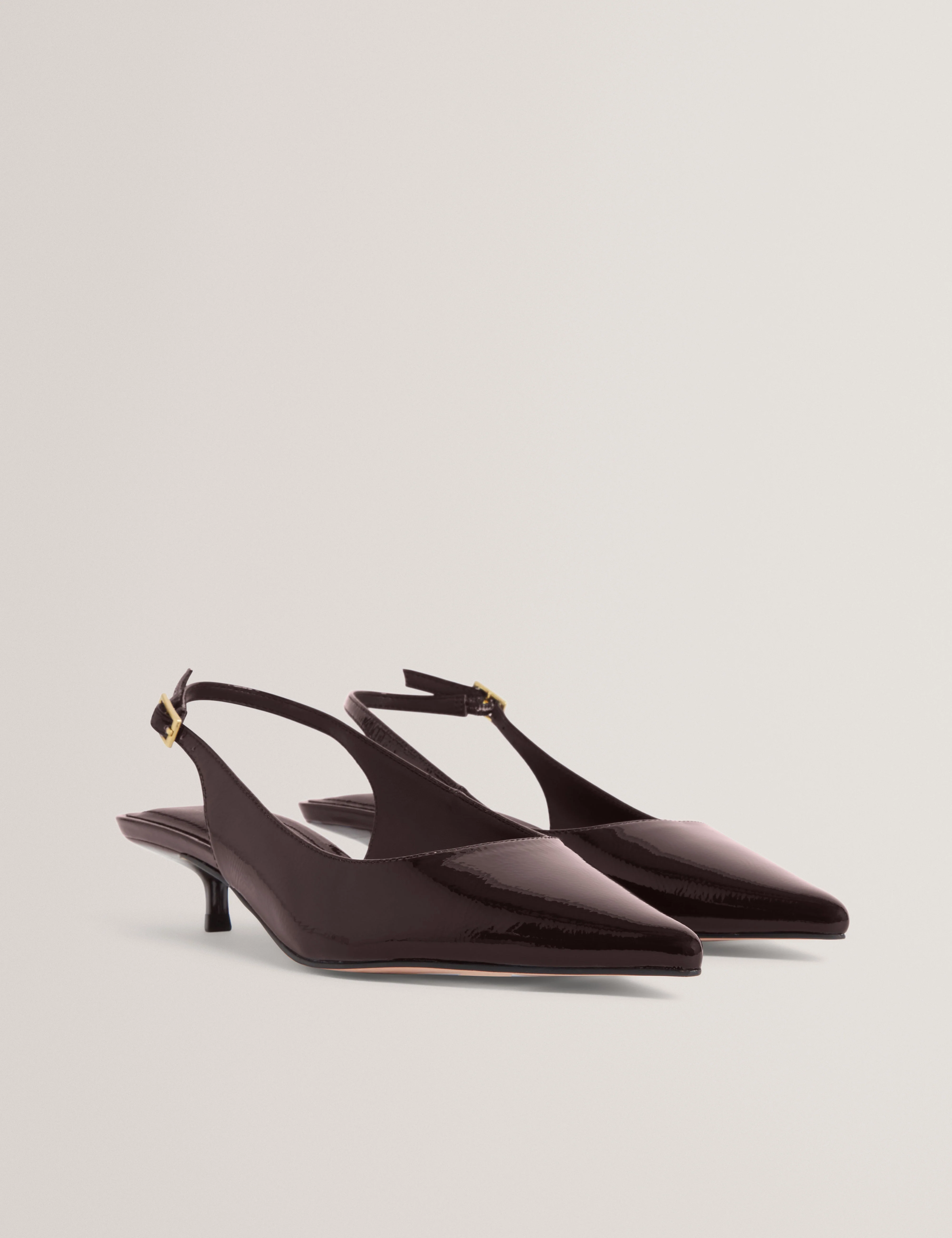 Kitiy Sling Back Kitten Heel Wine - Image 4