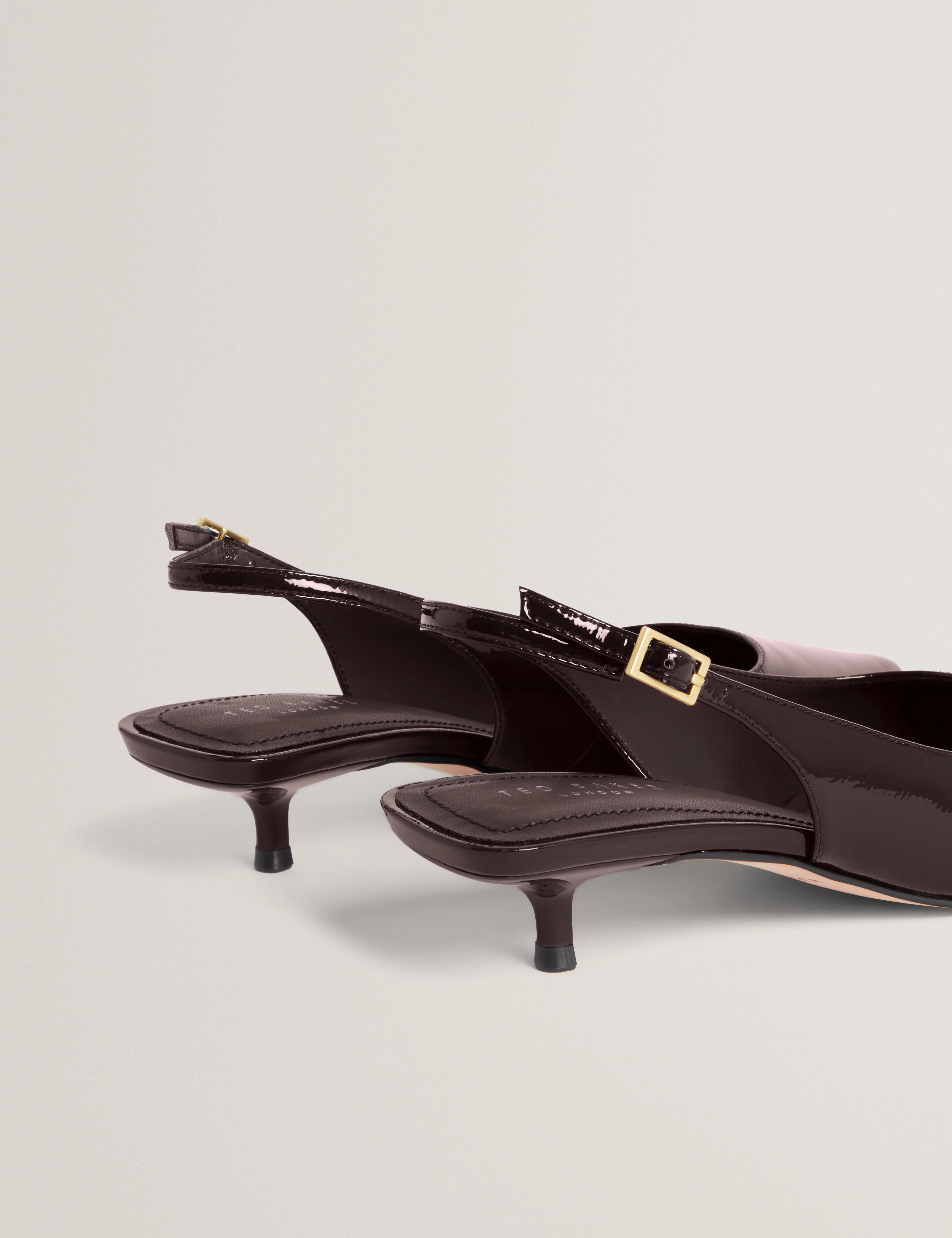Kitiy Sling Back Kitten Heel Wine - Image 5