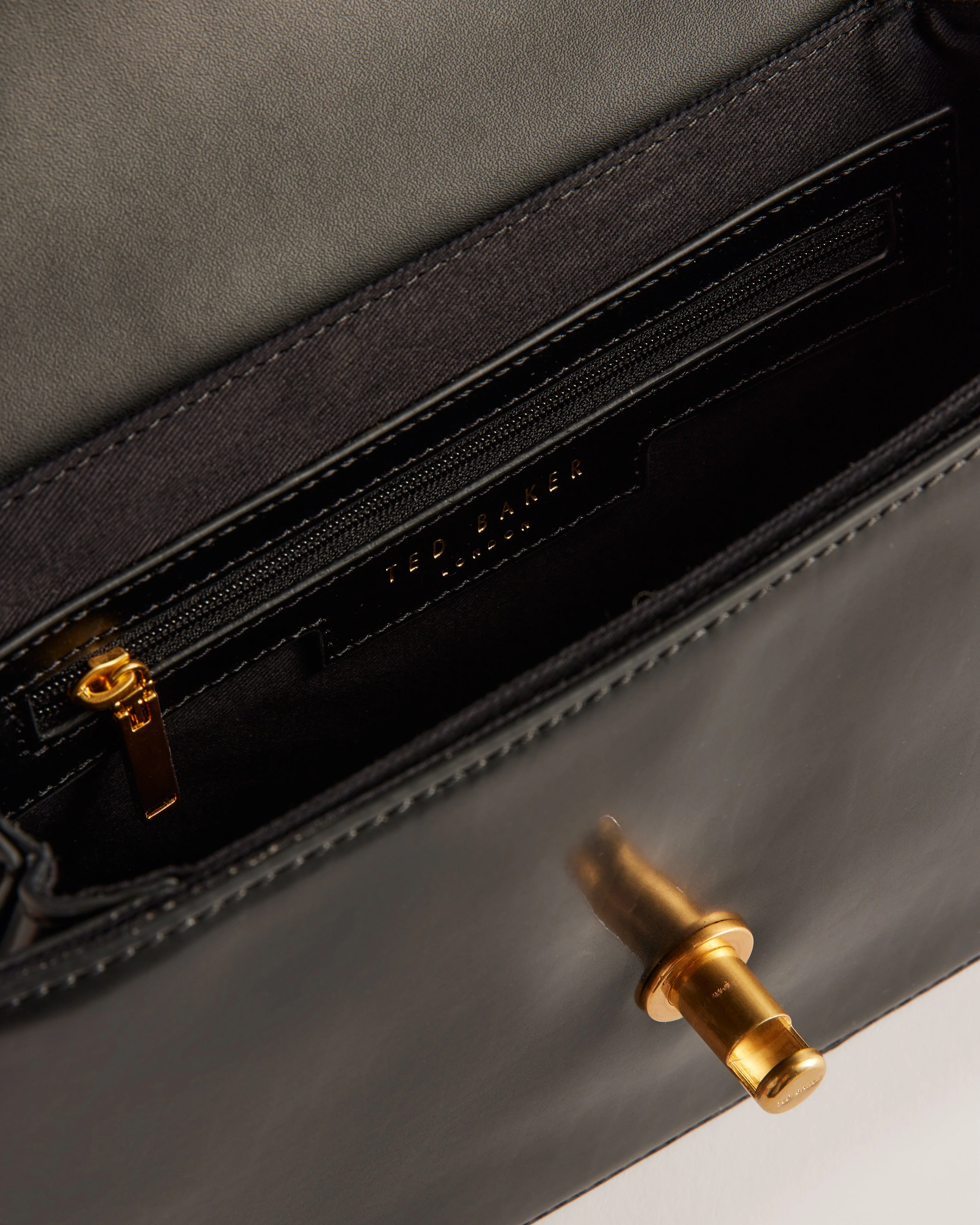 Kkayli Polished Leather Satchel Bag Black - Image 3