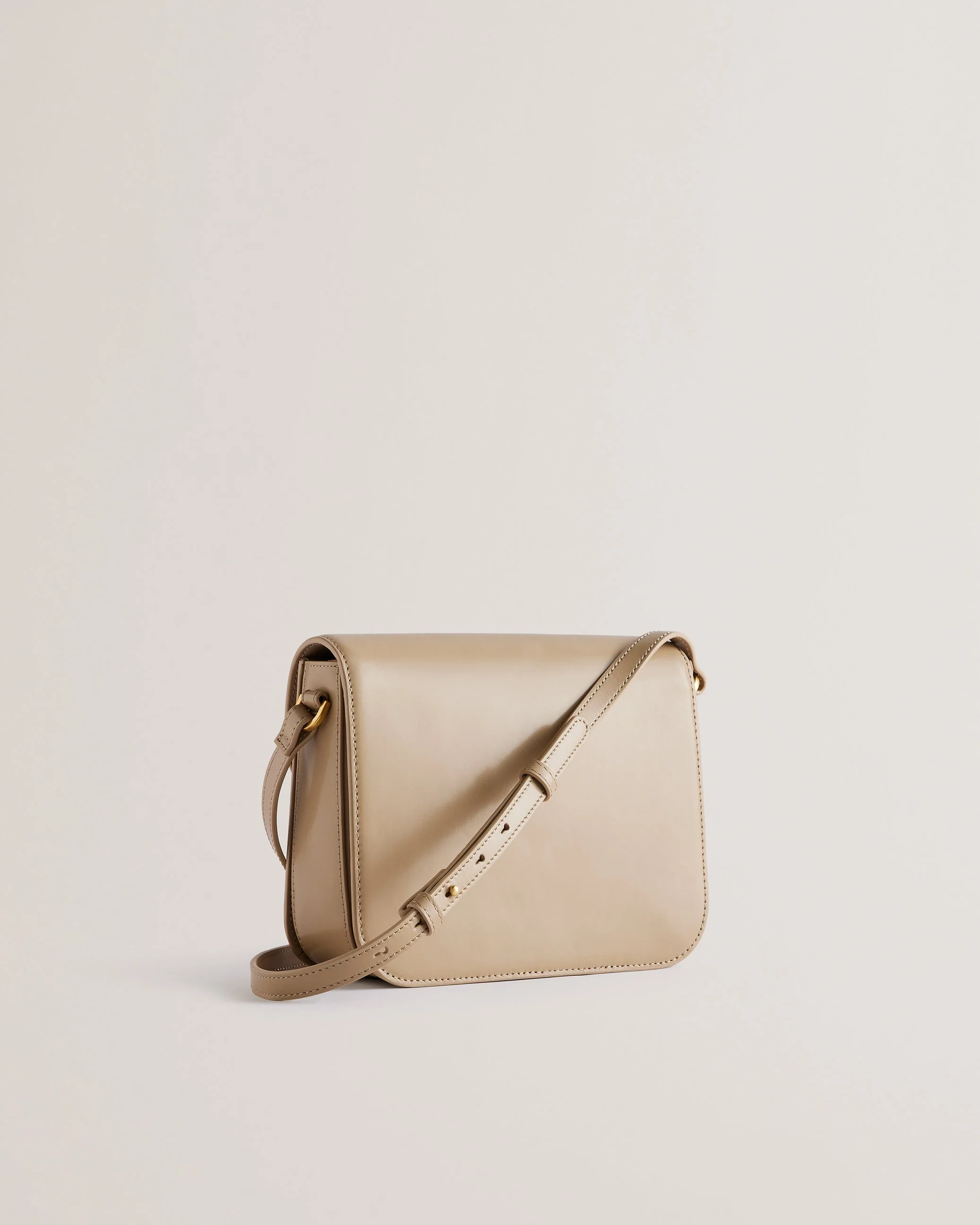 Kkayli Polished Leather Satchel Bag Taupe - Image 4