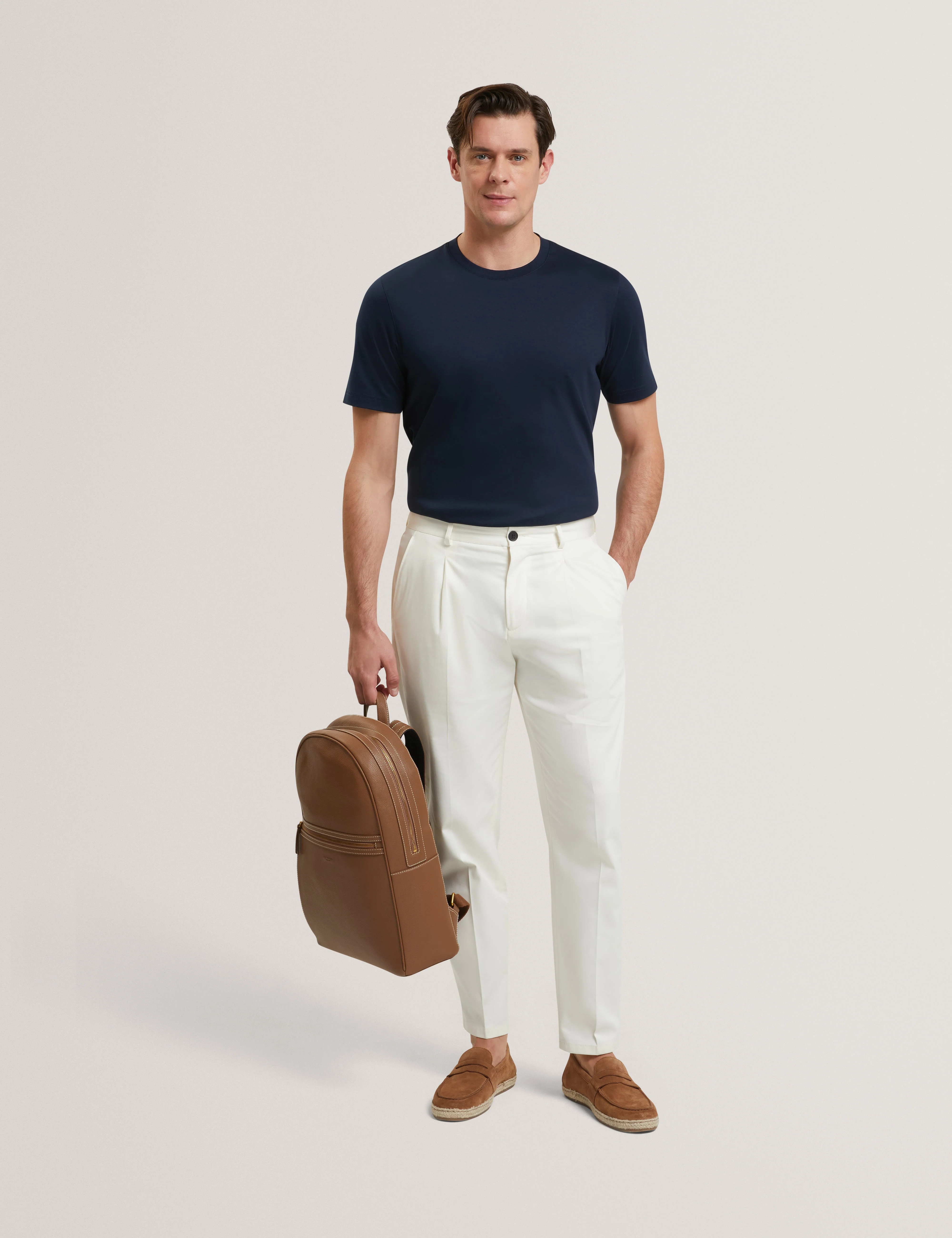 Konrrad Short Sleeve Regular Soft Touch T-Shirt Navy - Image 2