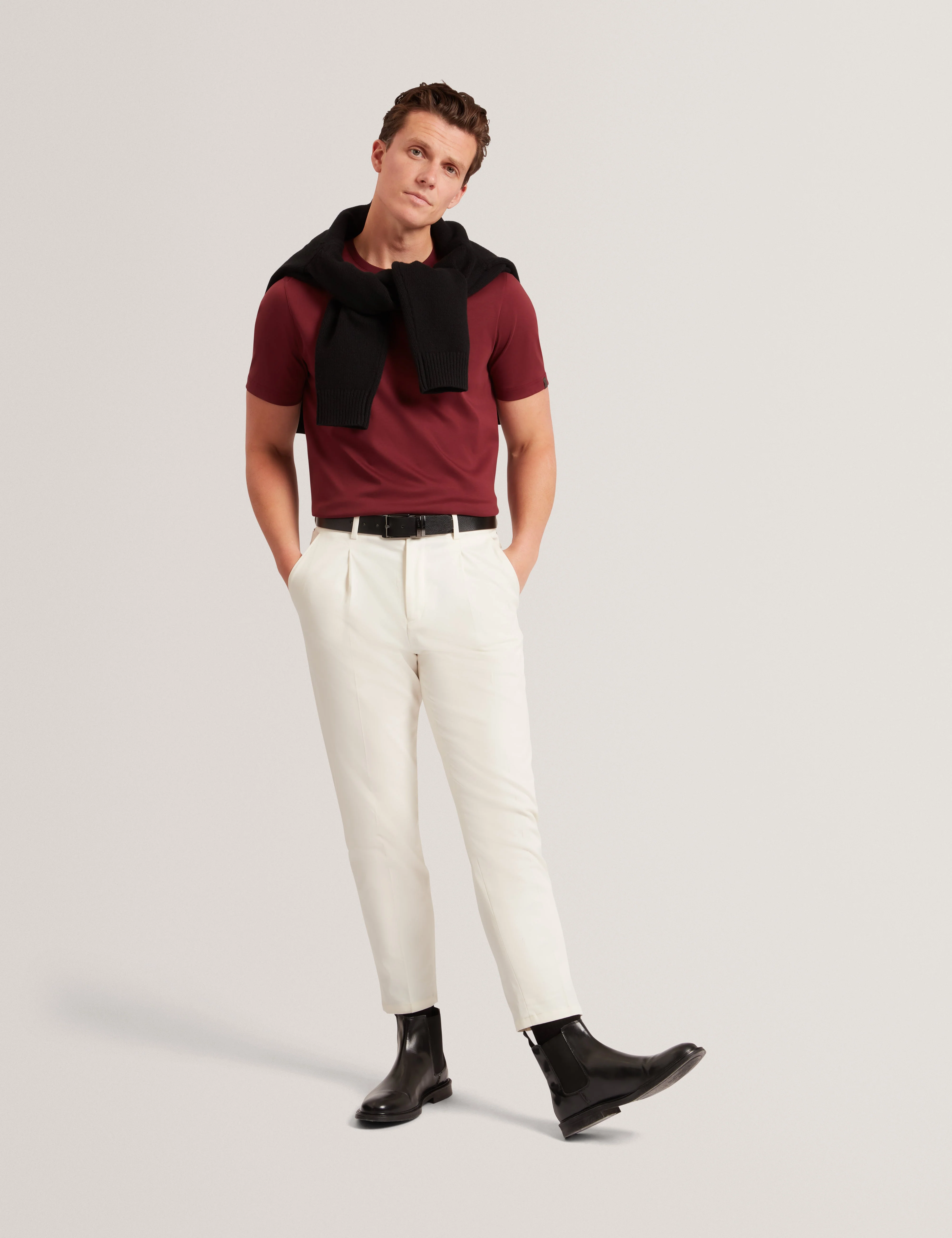Konrrad Ss Regular Soft Touch T-Shirt Maroon - Image 2