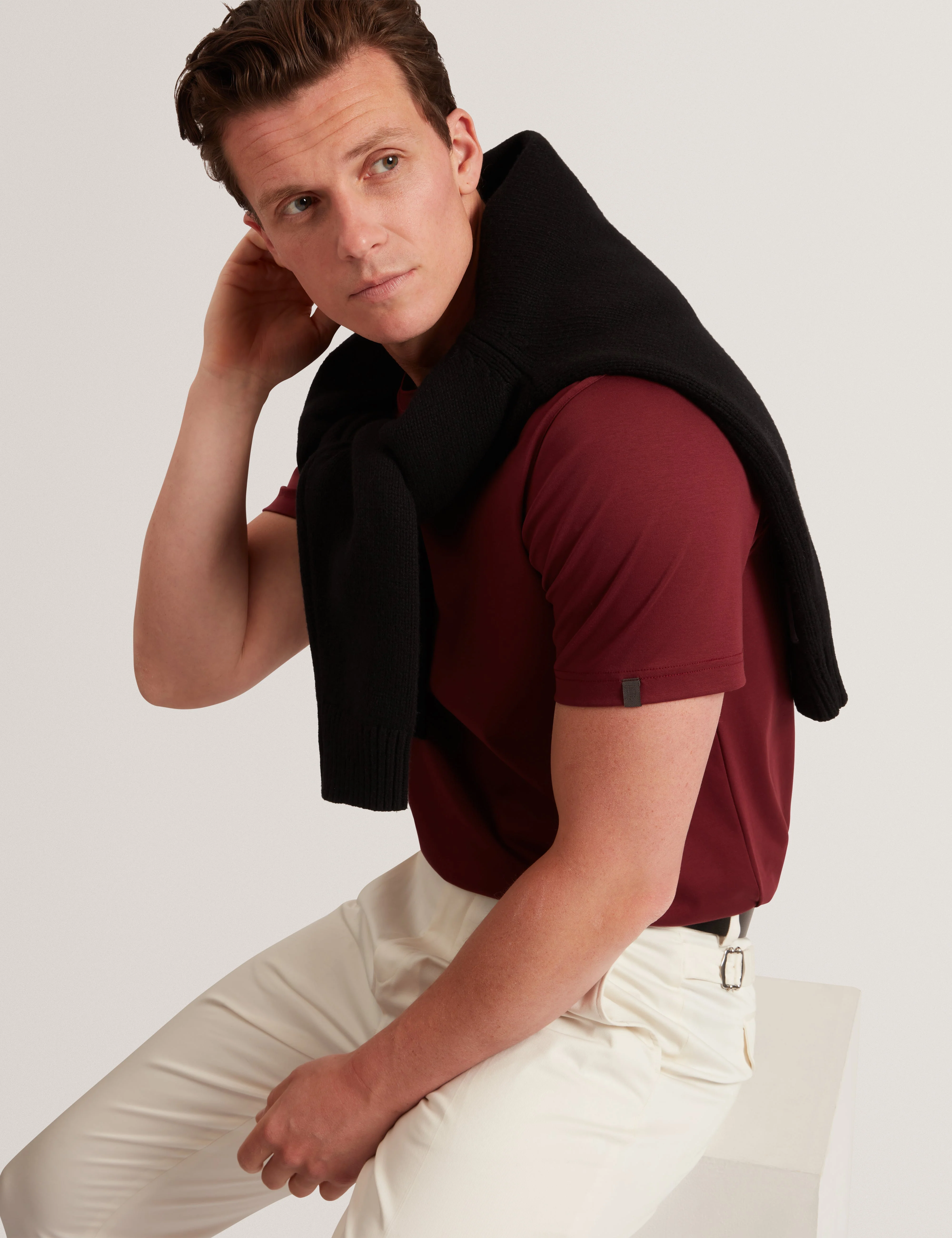 Konrrad Ss Regular Soft Touch T-Shirt Maroon - Image 6