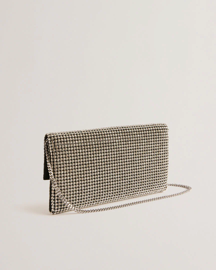 Kristn Crystal Long Fold Over Crossbody Silver - Image 5