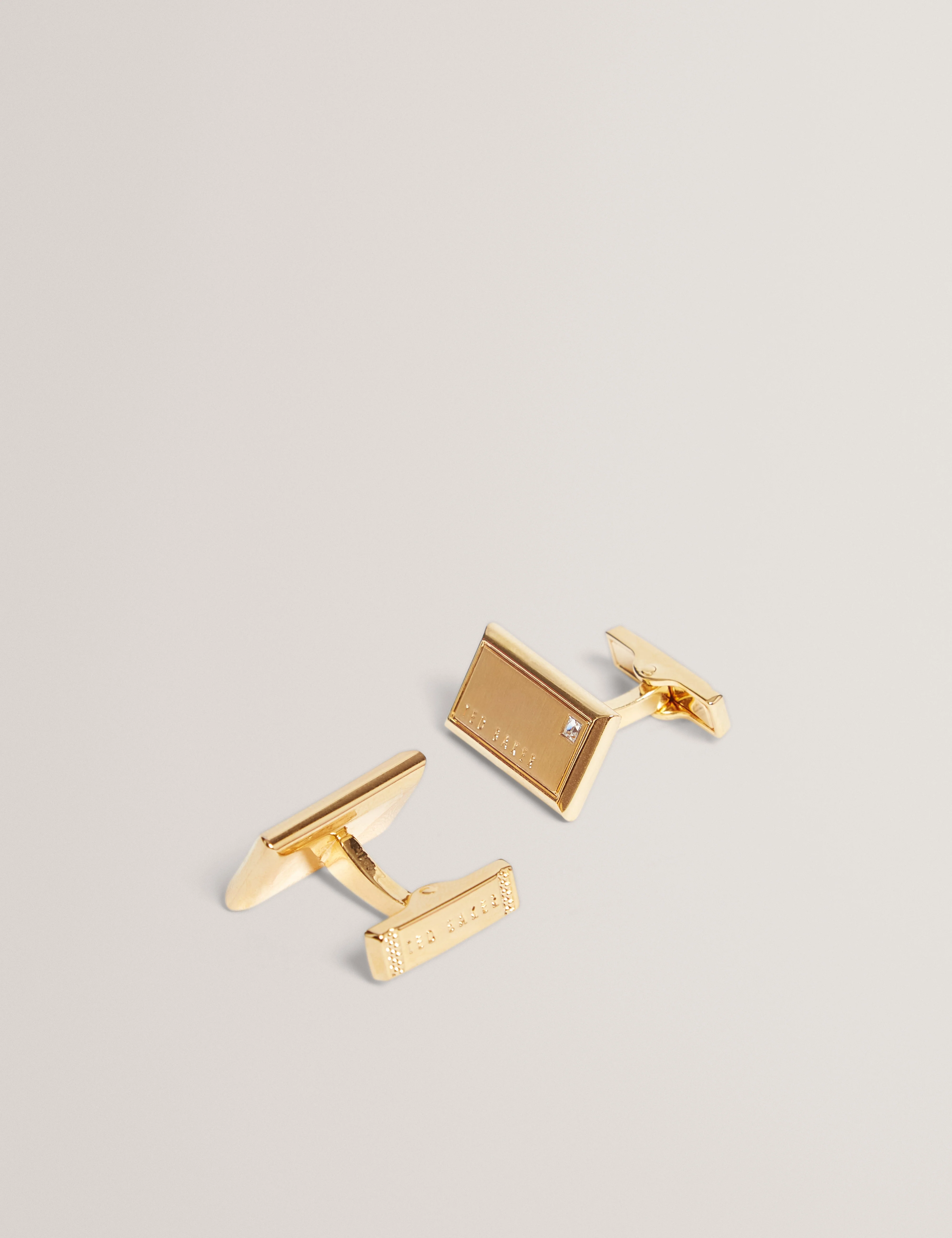 Kristol Brushed Metal Cufflinks Gold - Image 3