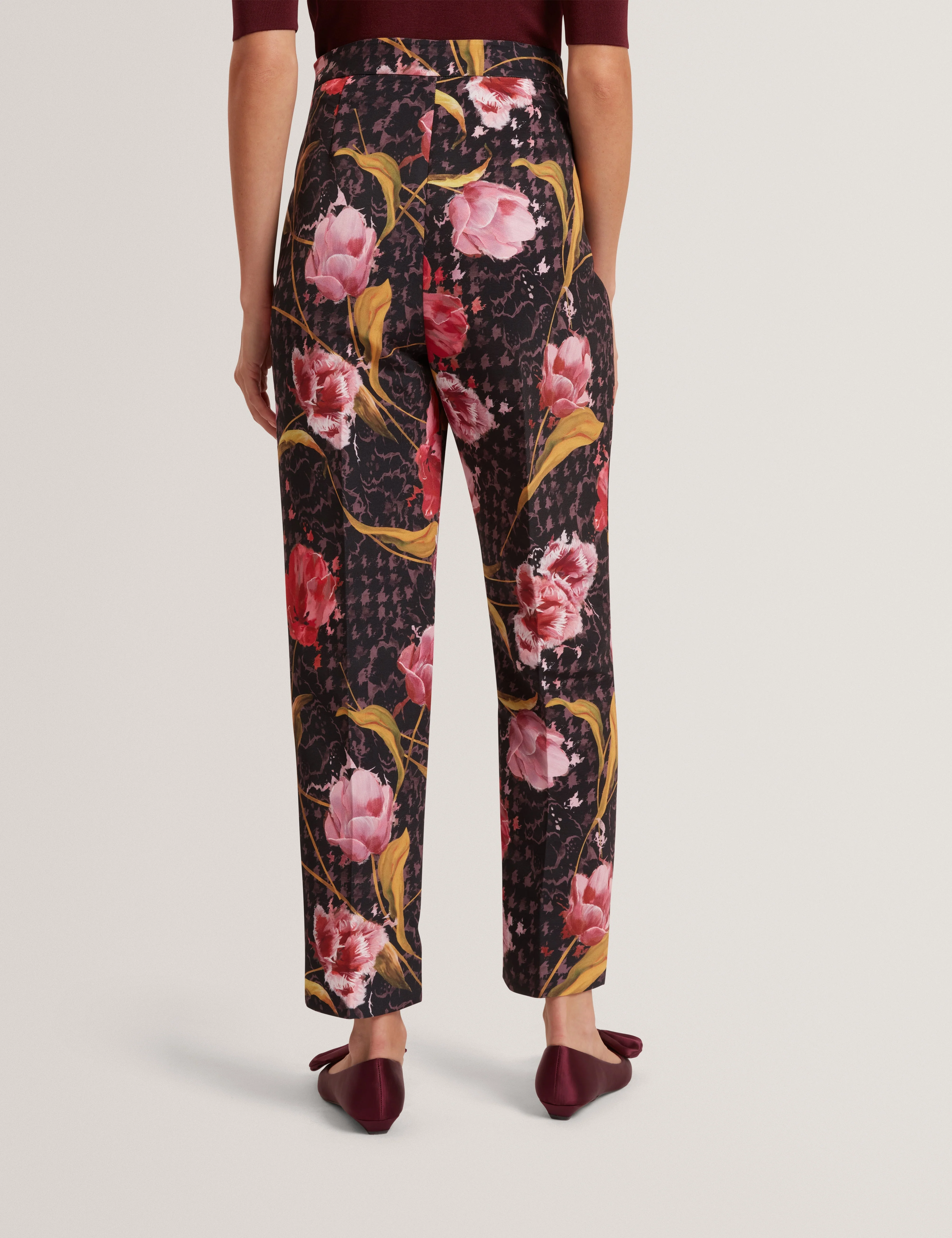 Kwarit Tailored Printed Slim Leg Trouser Black - Image 5