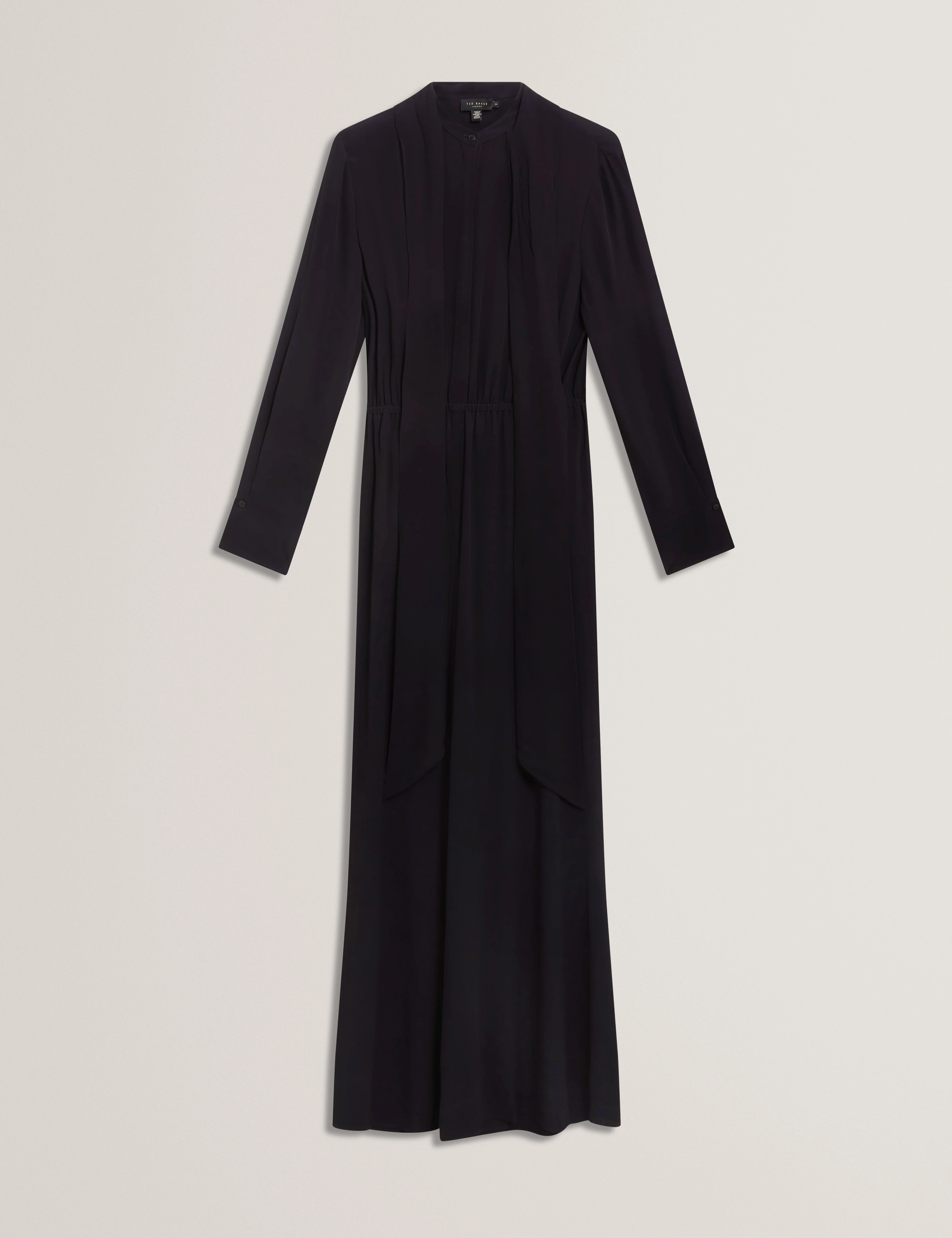 Kyrabe Cravat Tie Neck Shirt Wide Leg Jumpsuit Navy - Image 7
