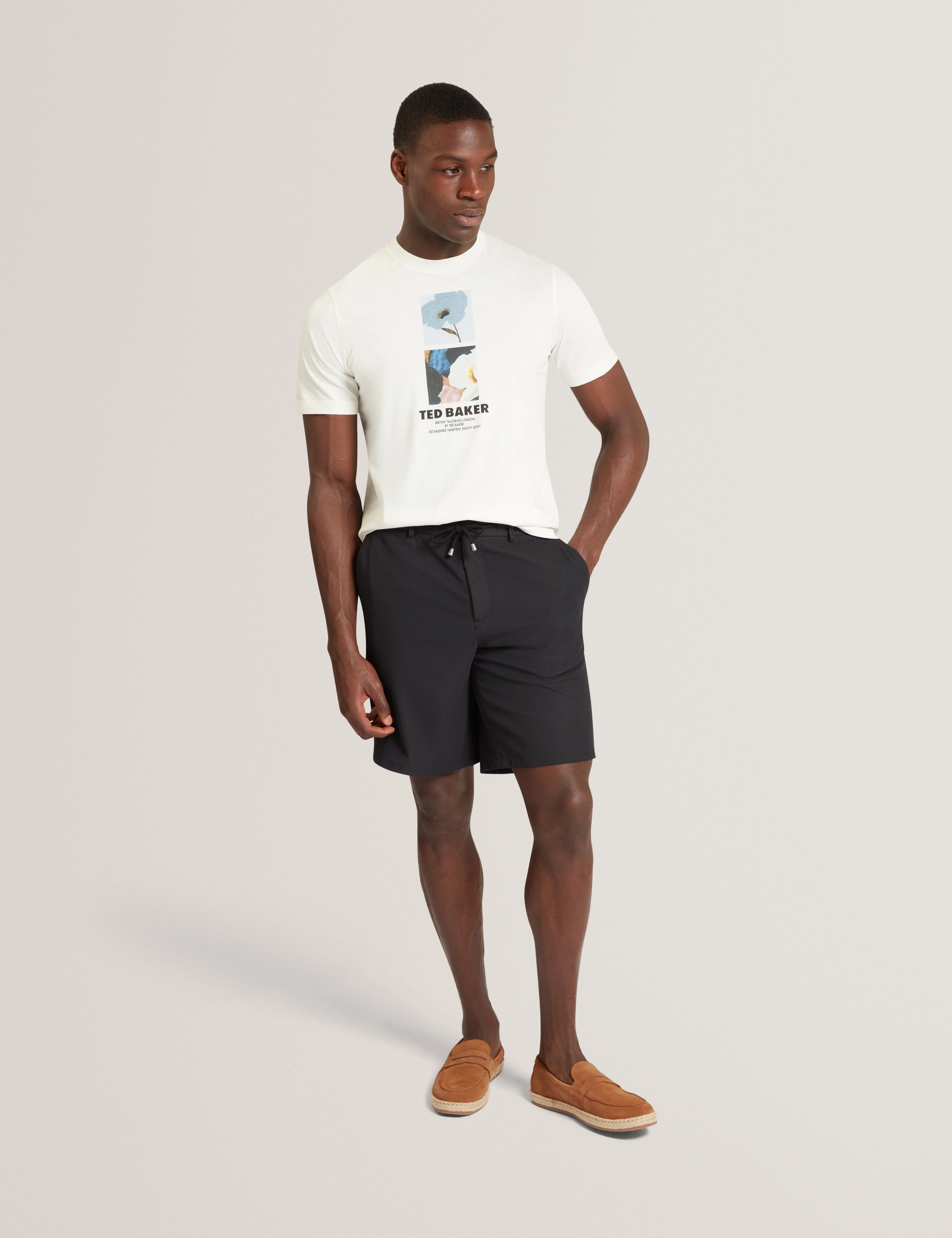 Lambbet Ss Floral Box Print T-Shirt White - Image 2