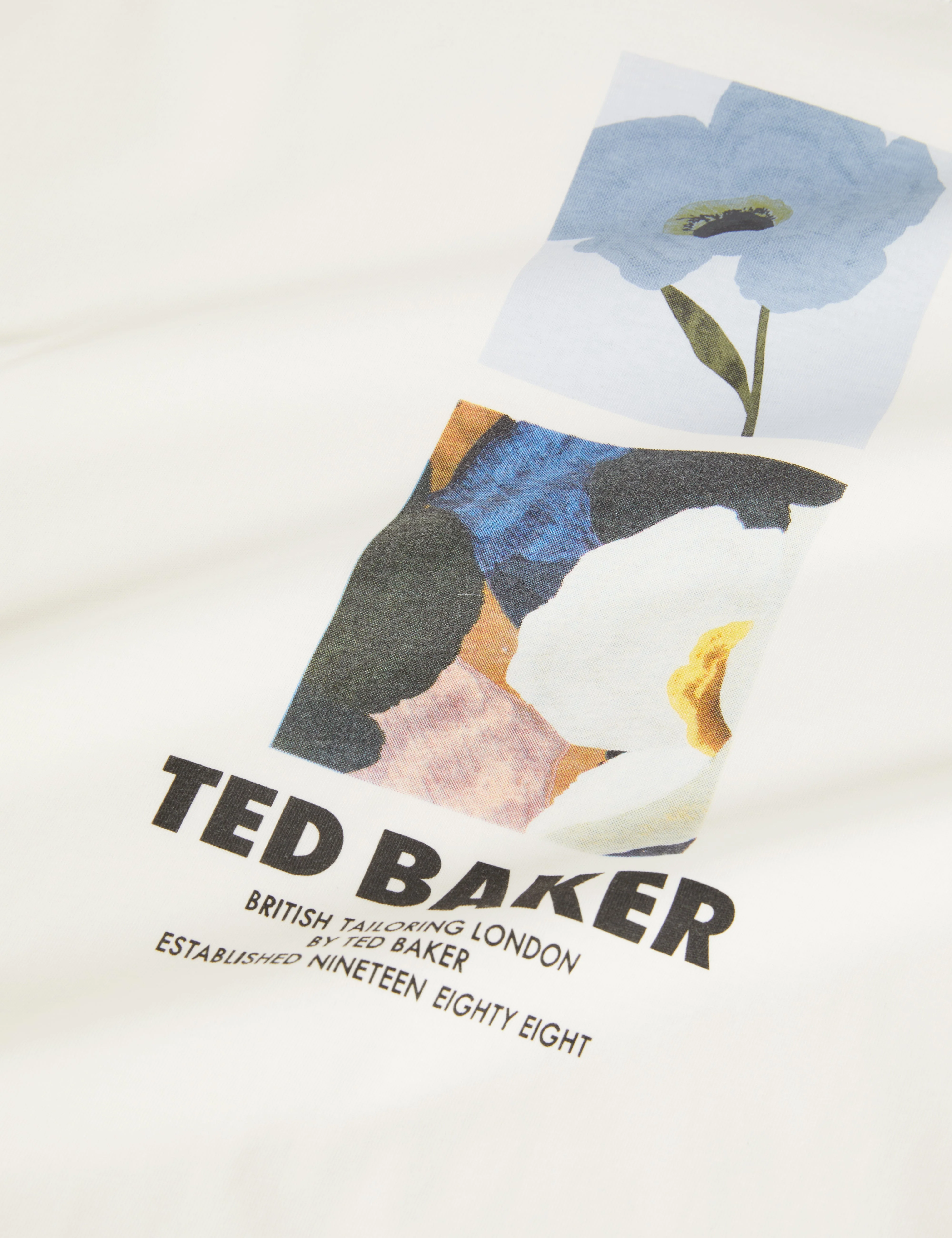 Lambbet Ss Floral Box Print T-Shirt White - Image 3