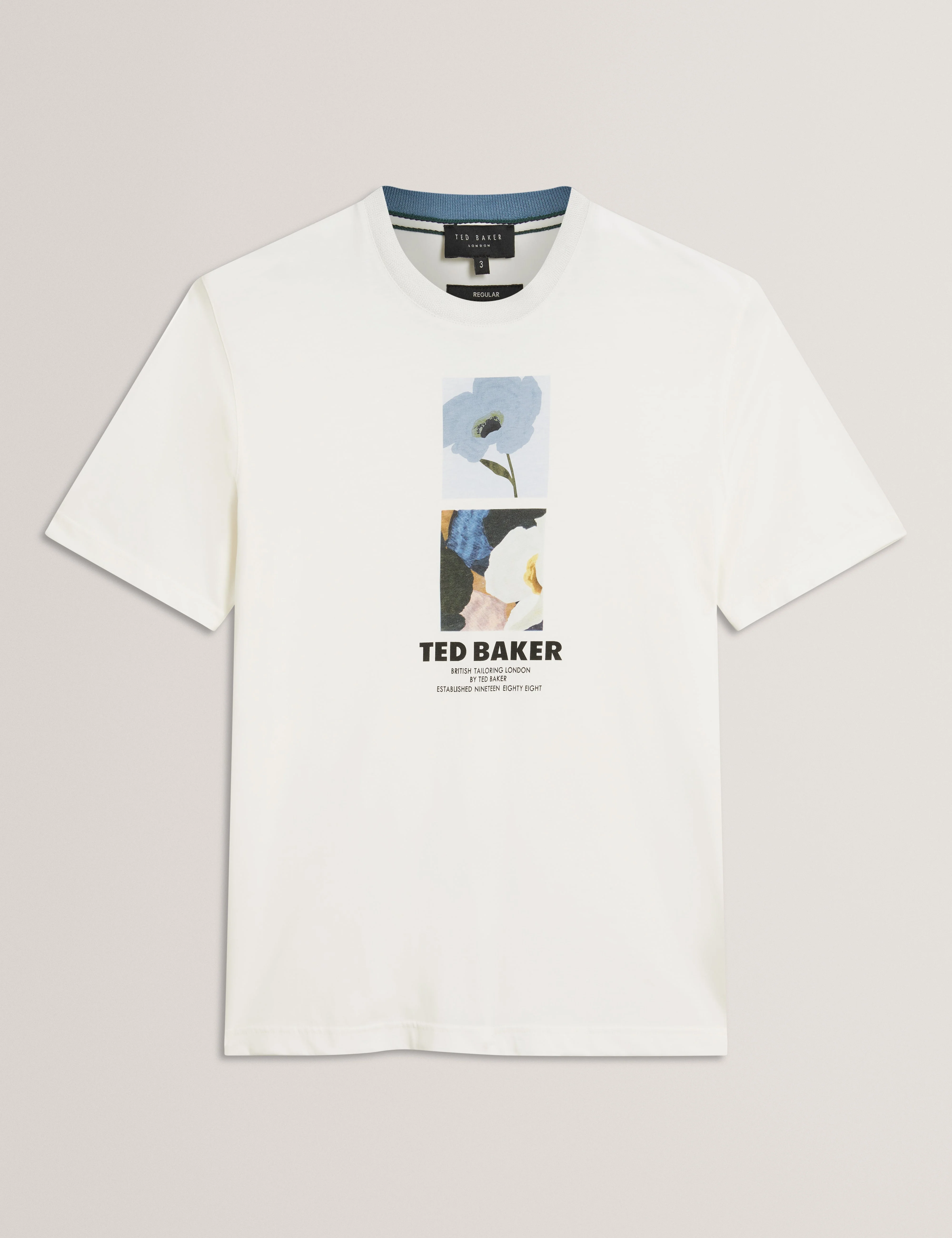 Lambbet Ss Floral Box Print T-Shirt White - Image 6
