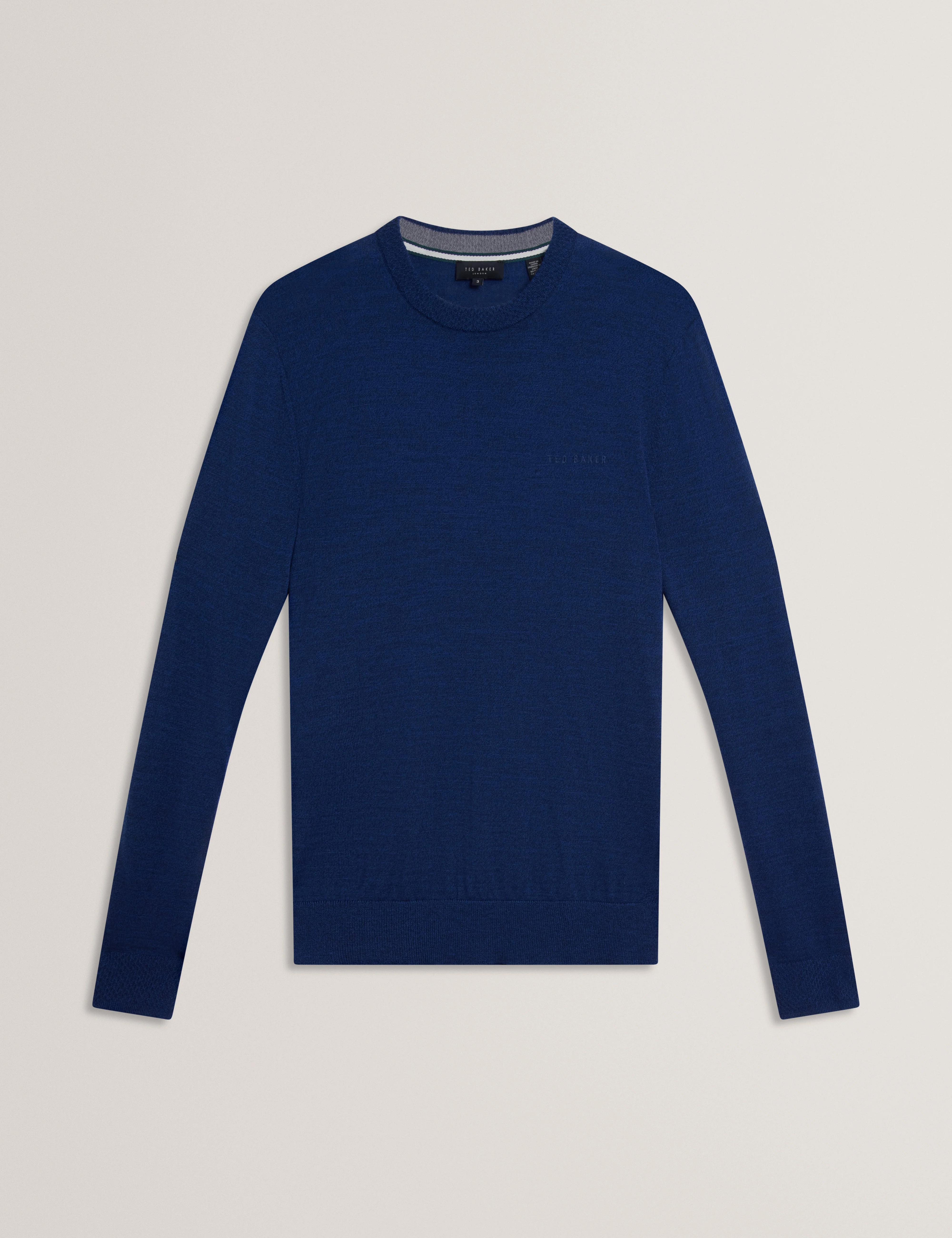 Laurnce Branded Merino Crew Neck Jumper Navy - Image 7