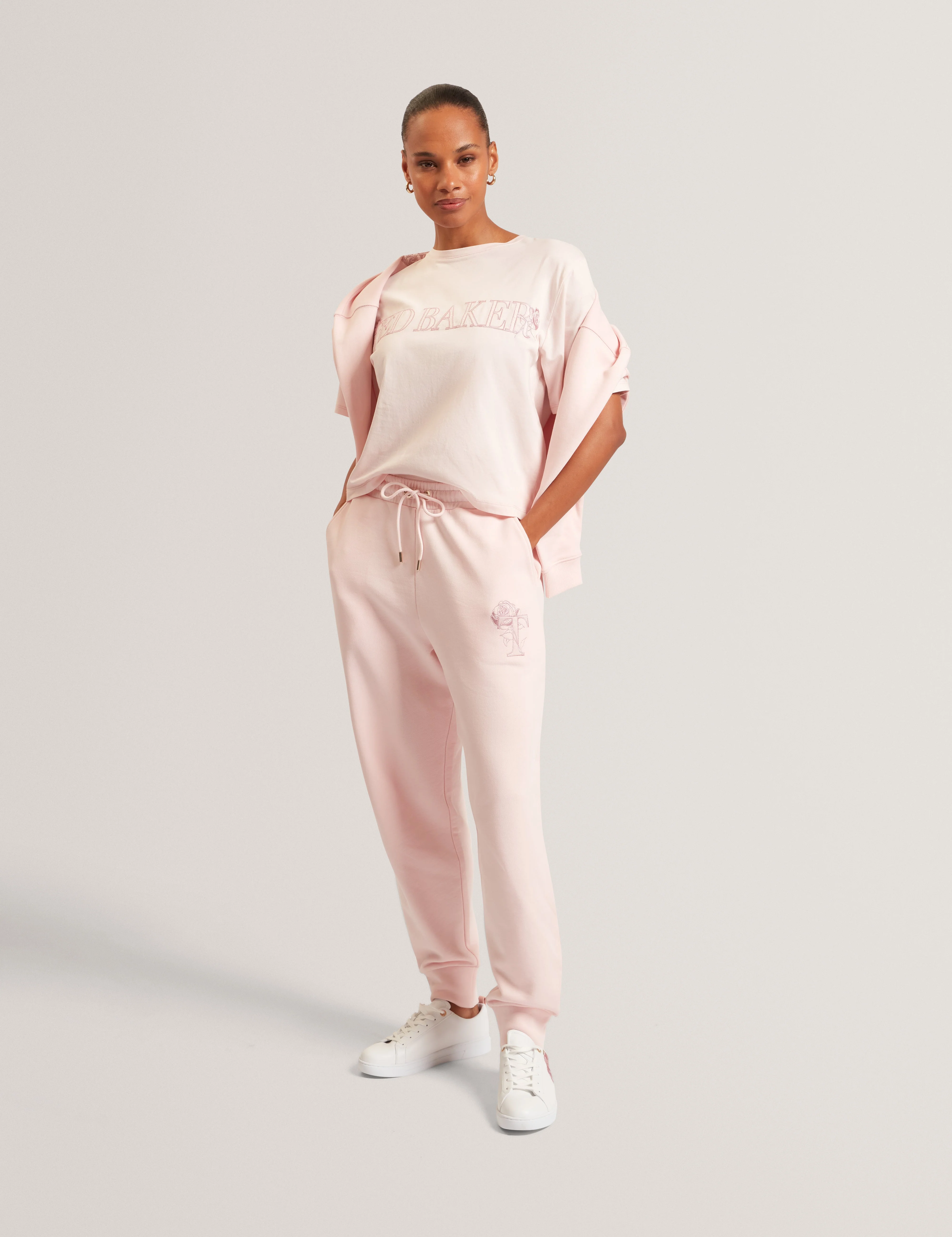 Lavende Ted Baker Branded Boxy T-Shirt Pink - Image 2