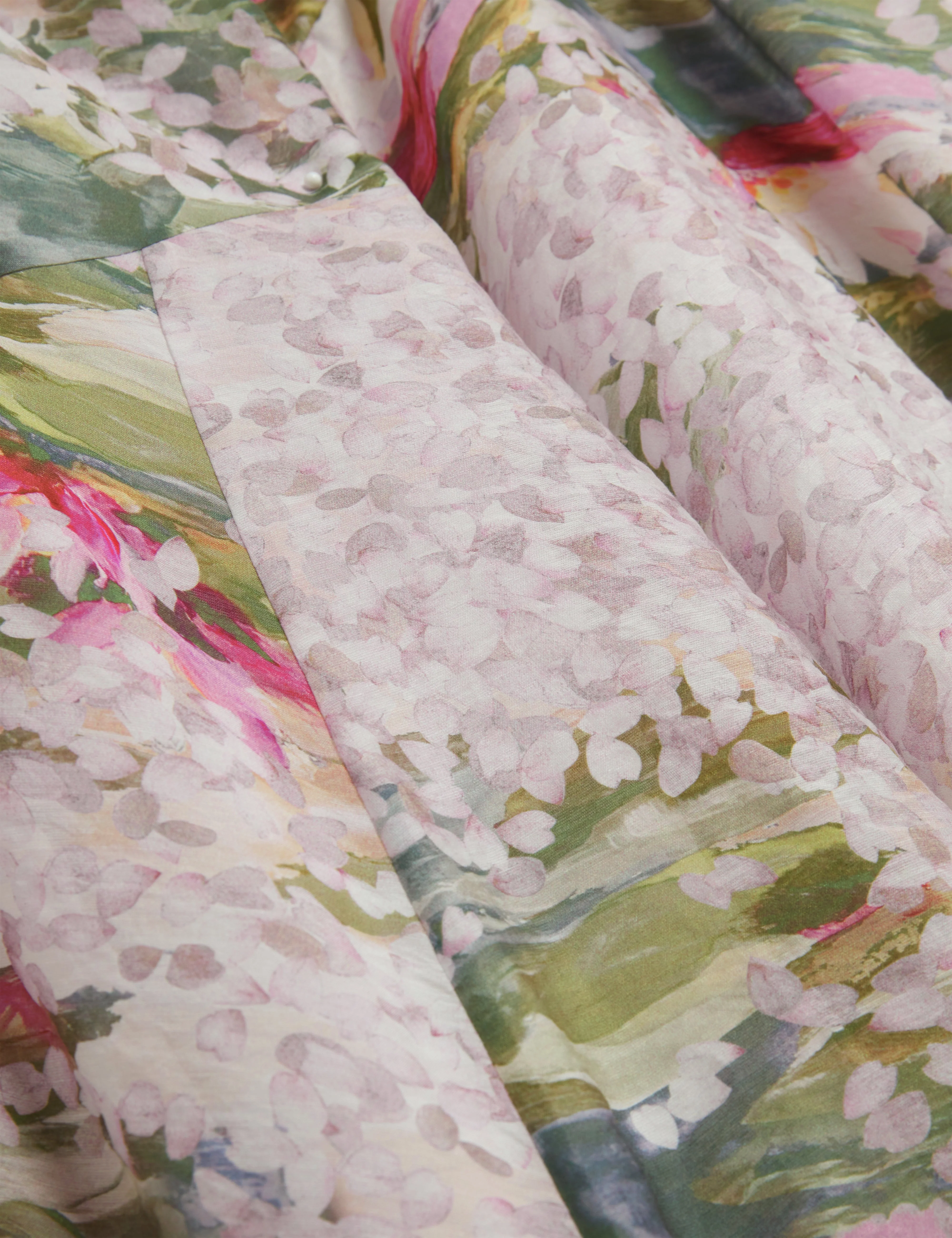 Layda Printed Midi Skirt With Diagonal Seam Detail Pink - Image 3