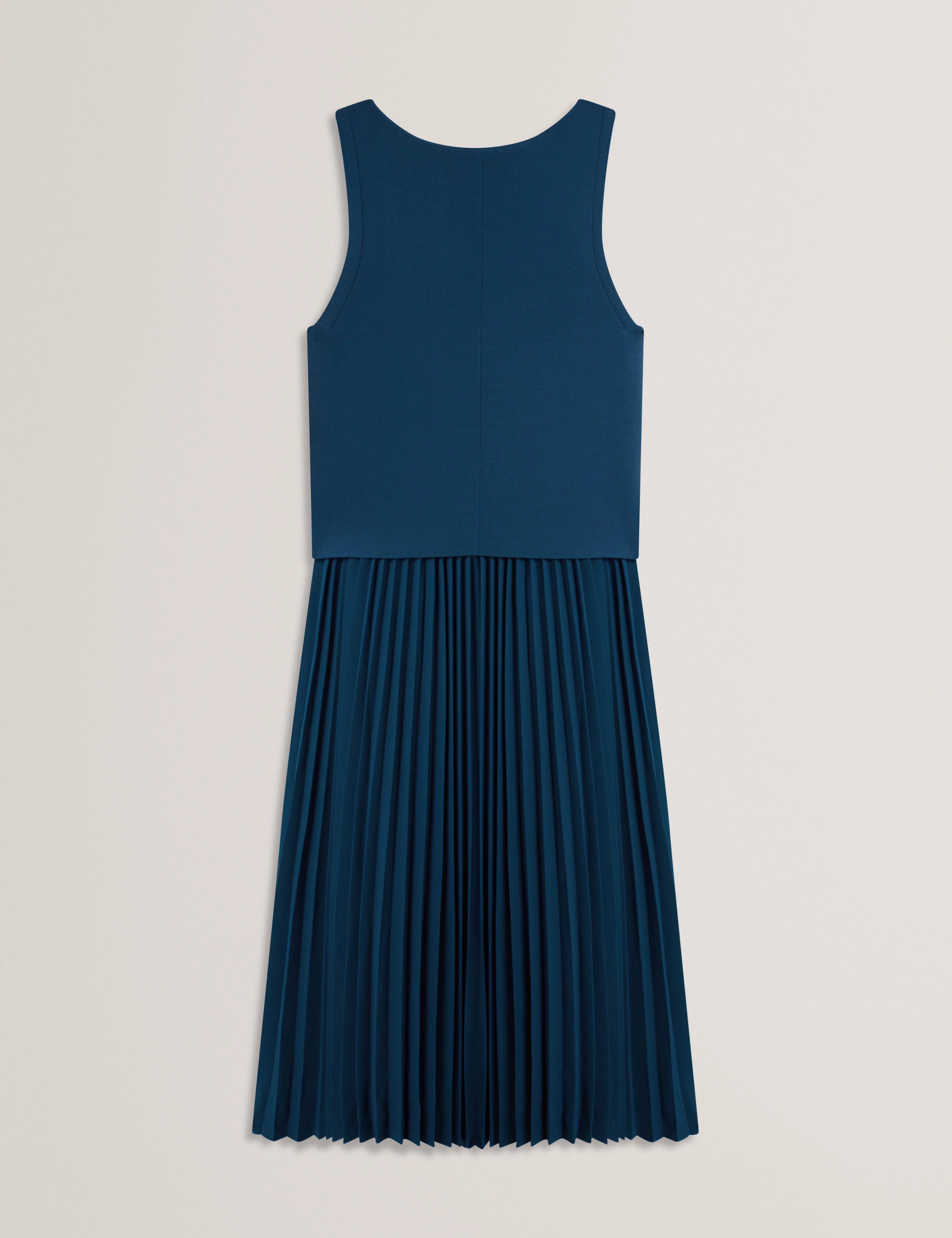 Leeyama 2 In 1 Knit Top With Pleat Cami Dress Dk-Blue - Image 7