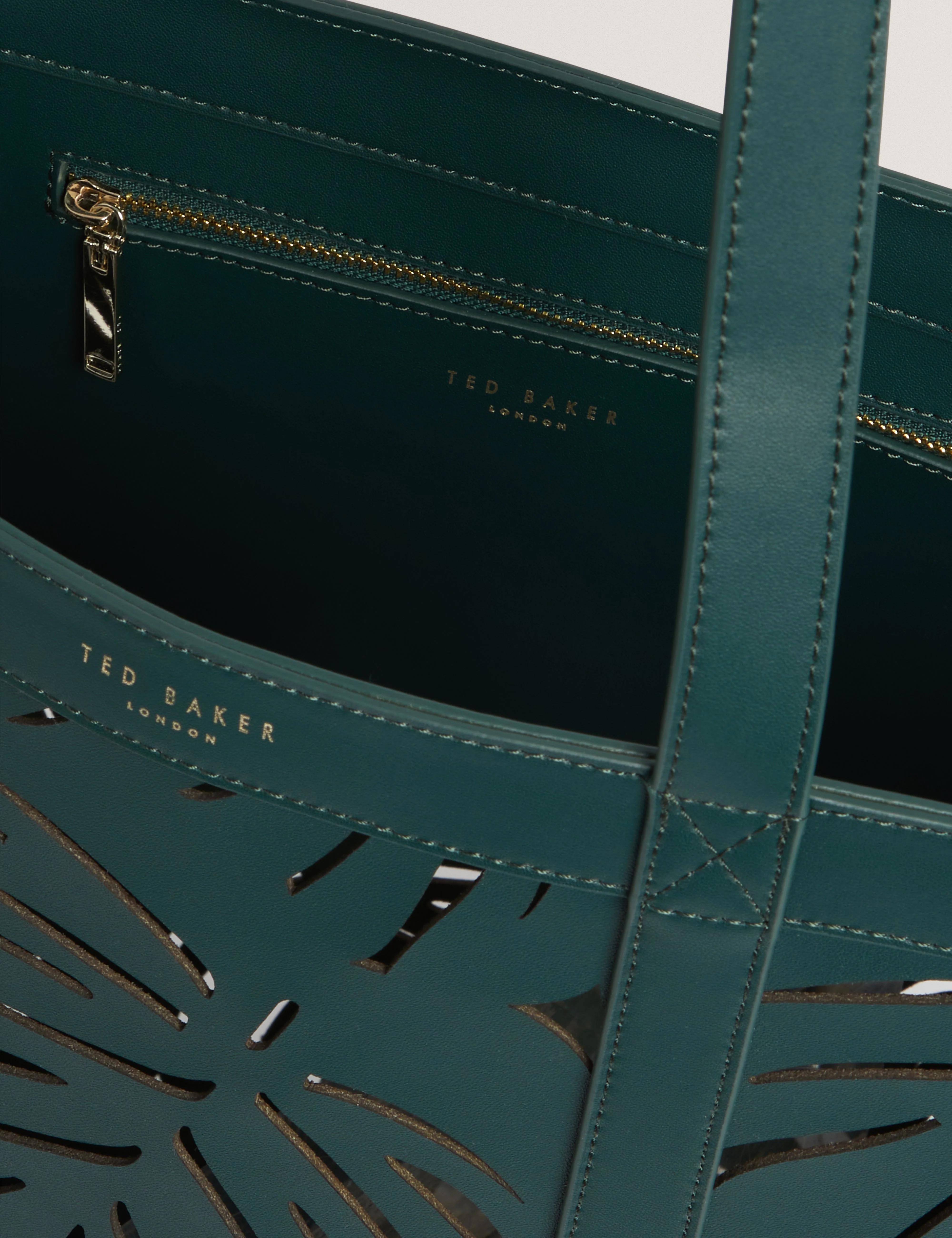 Leiian Leaf Detail Laser Cut Extra Large Tote Green - Image 4