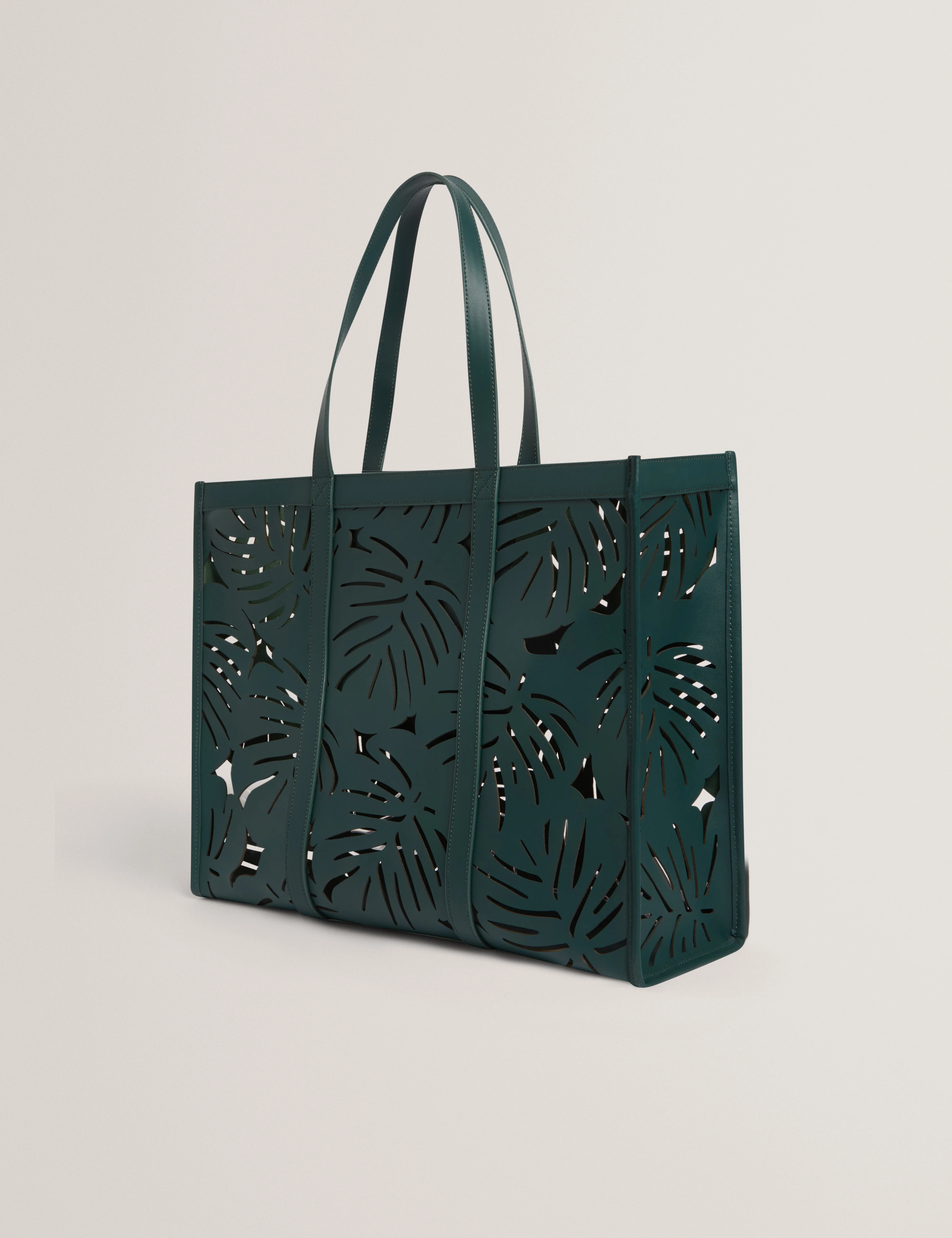Leiian Leaf Detail Laser Cut Extra Large Tote Green - Image 5