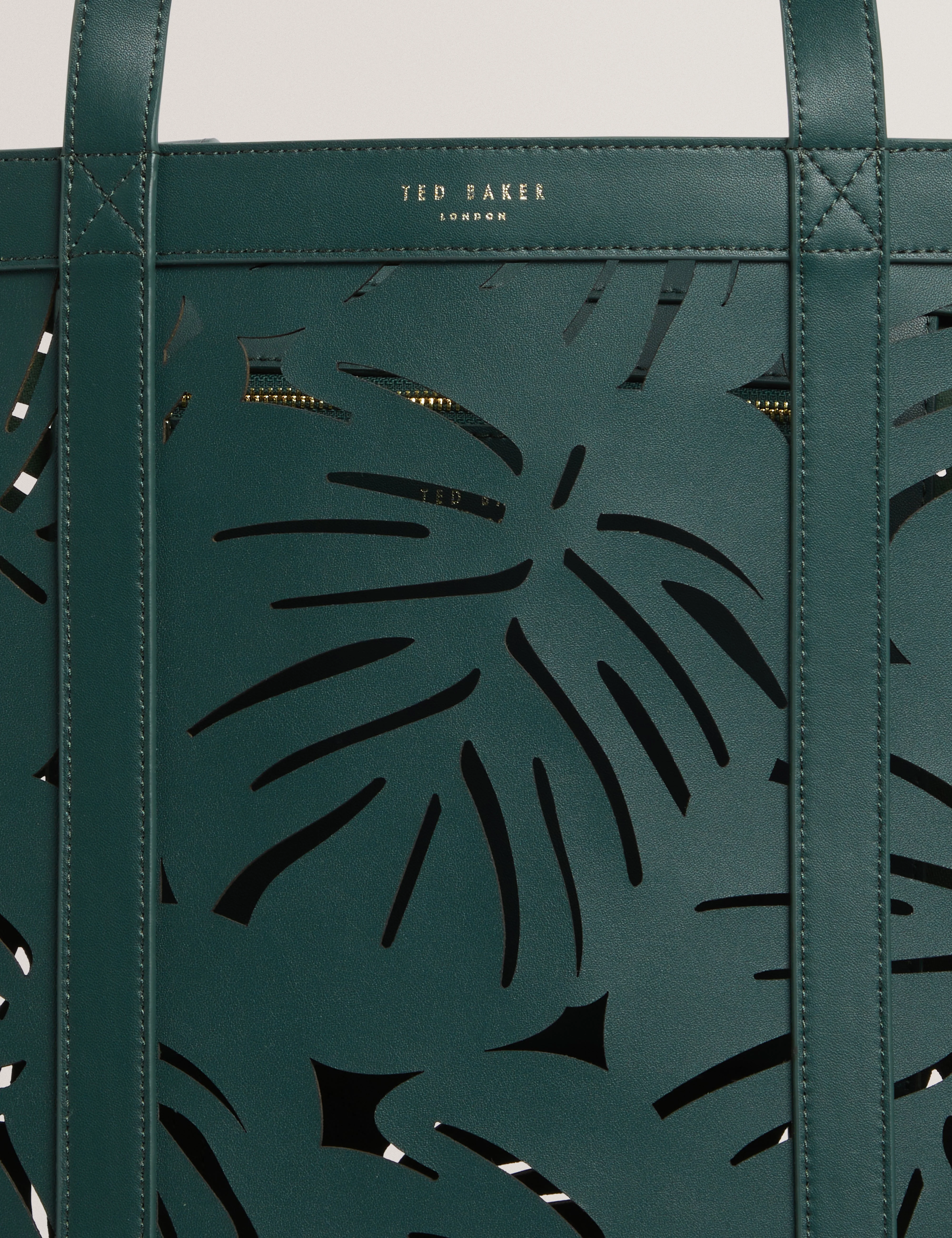 Leiian Leaf Detail Laser Cut Extra Large Tote Green - Image 6