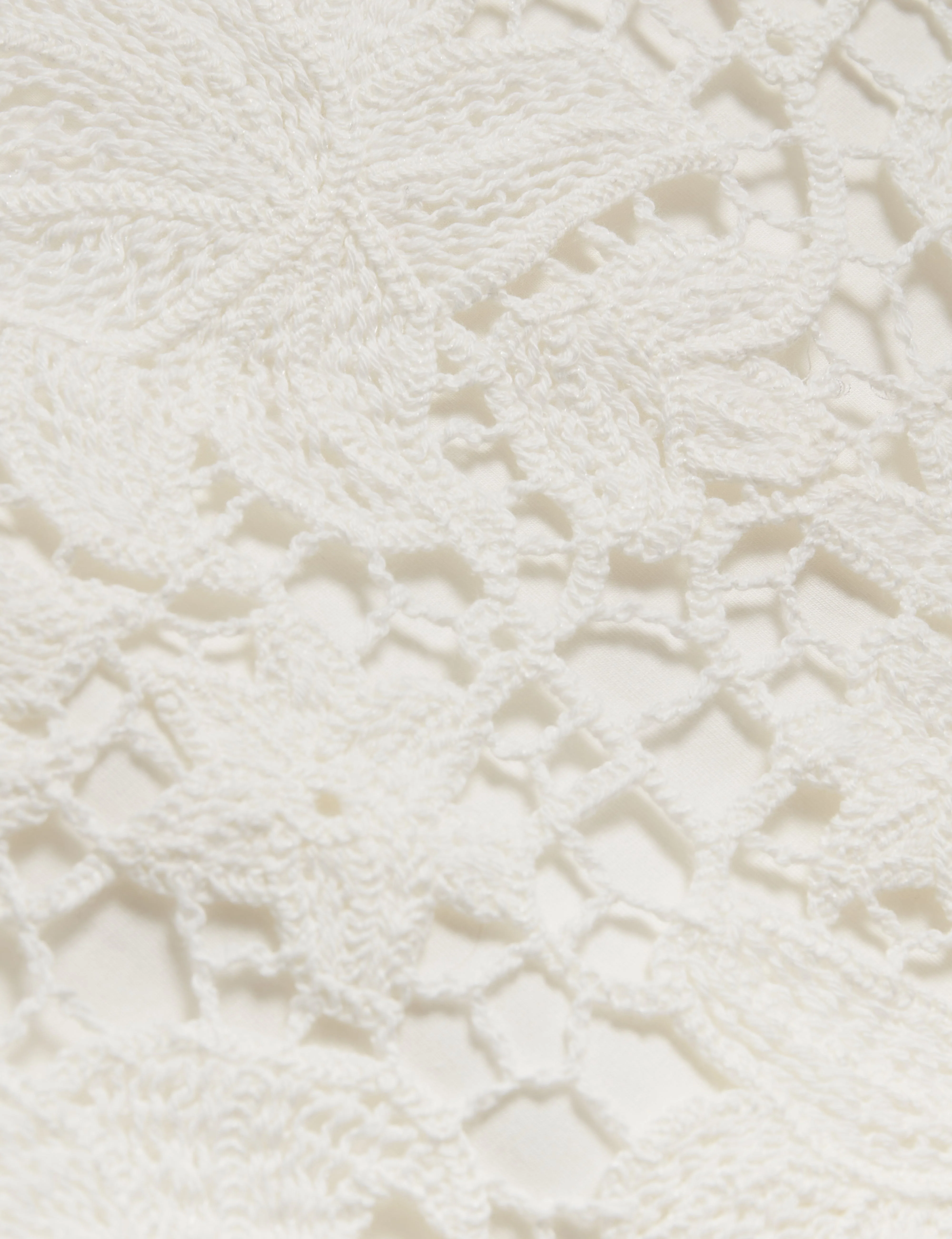 Leilano Crochet Knit Mini Skirt Ivory - Image 3