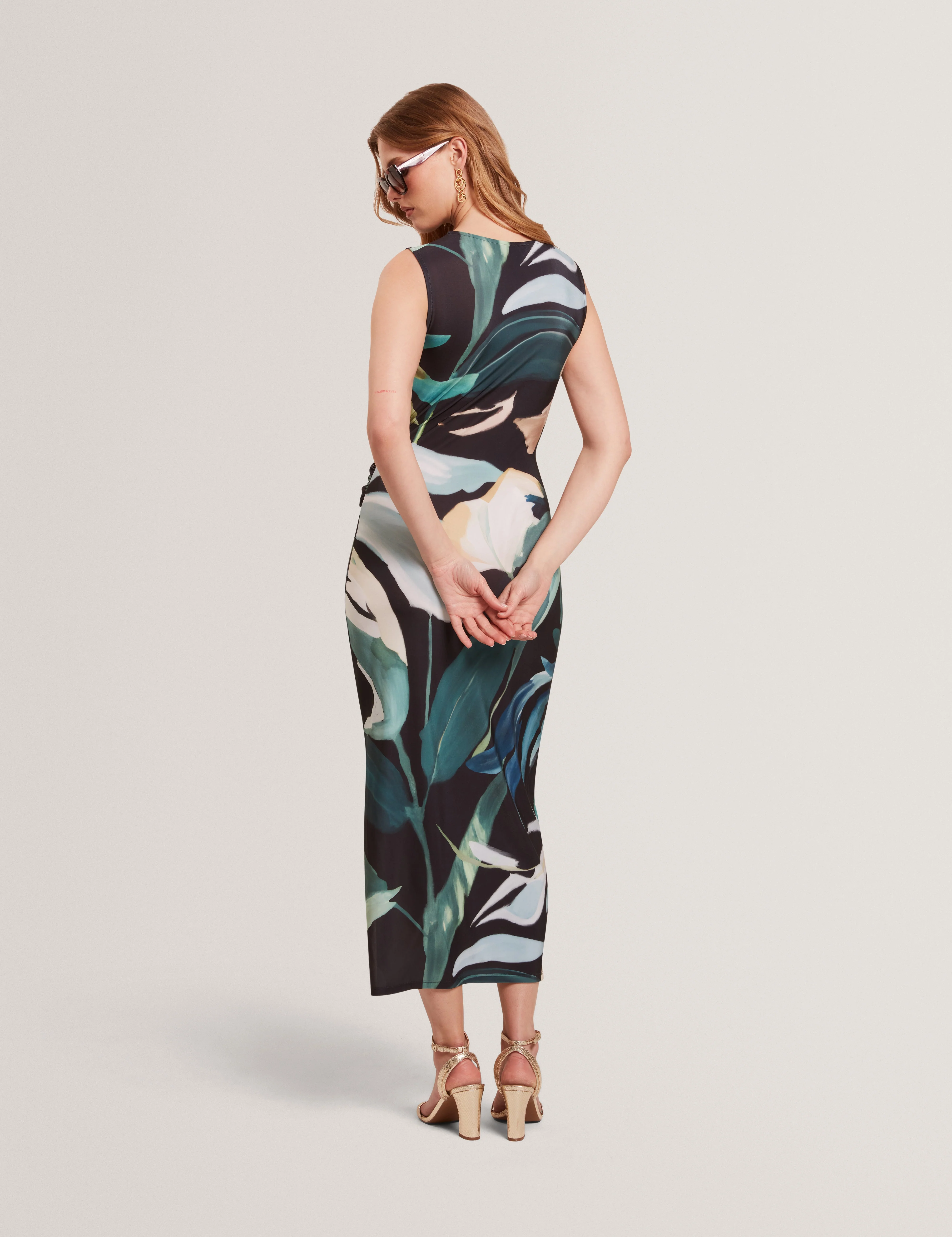 Linneaa Printed Sleeveless Bodycon Dress Black - Image 2