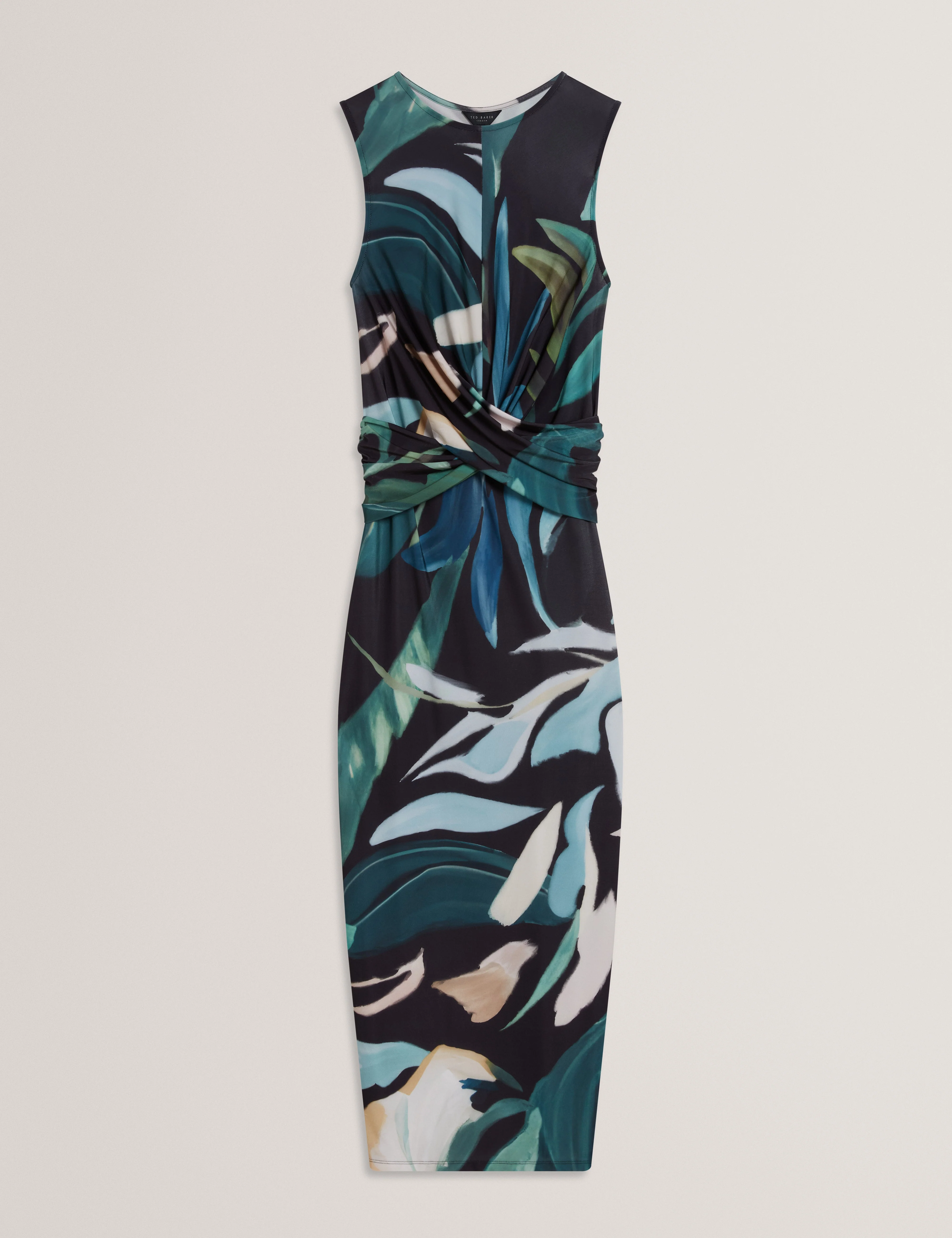 Linneaa Printed Sleeveless Bodycon Dress Black - Image 6