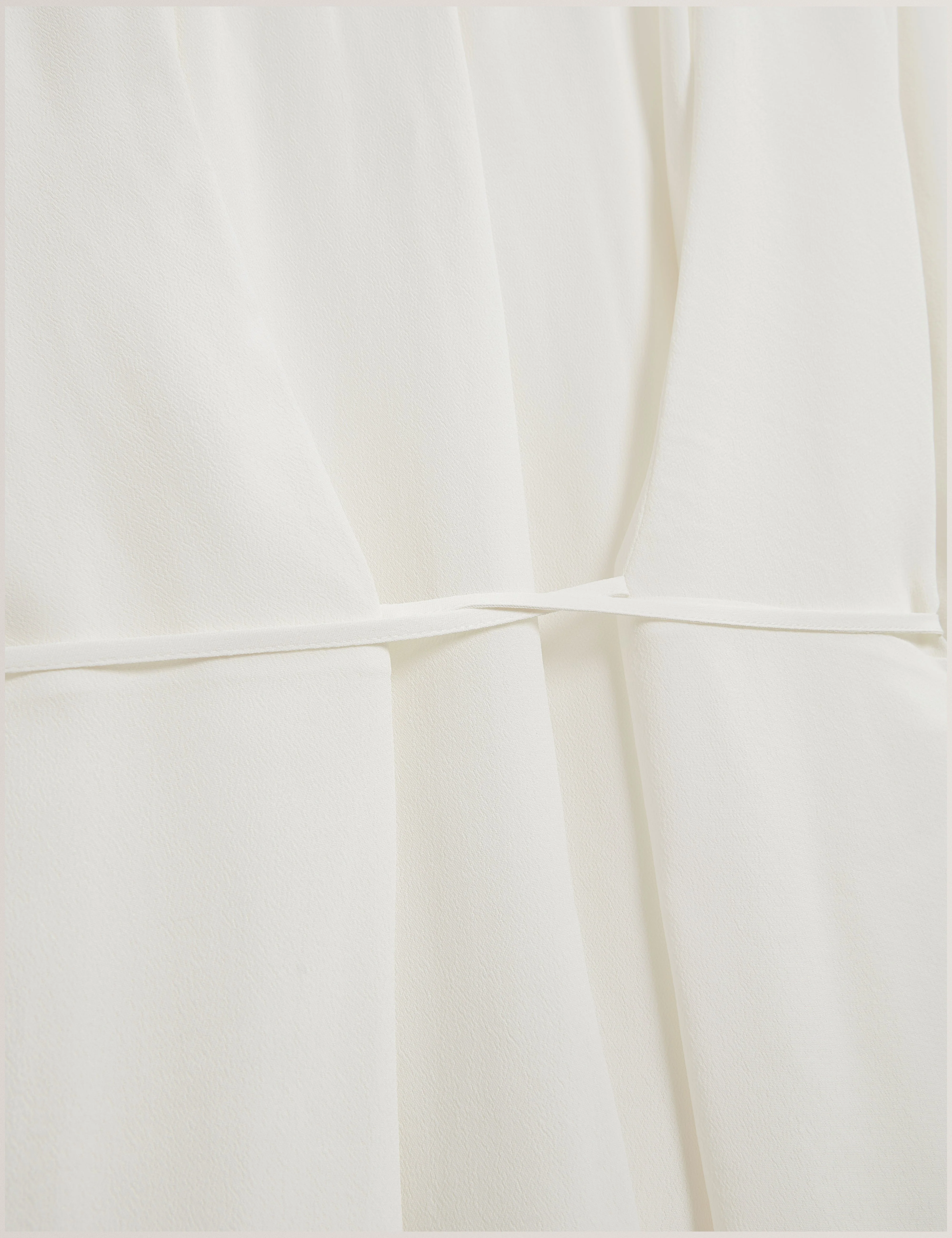 Liossa Tie Detail Long Sleeve Shirt Ivory - Image 3