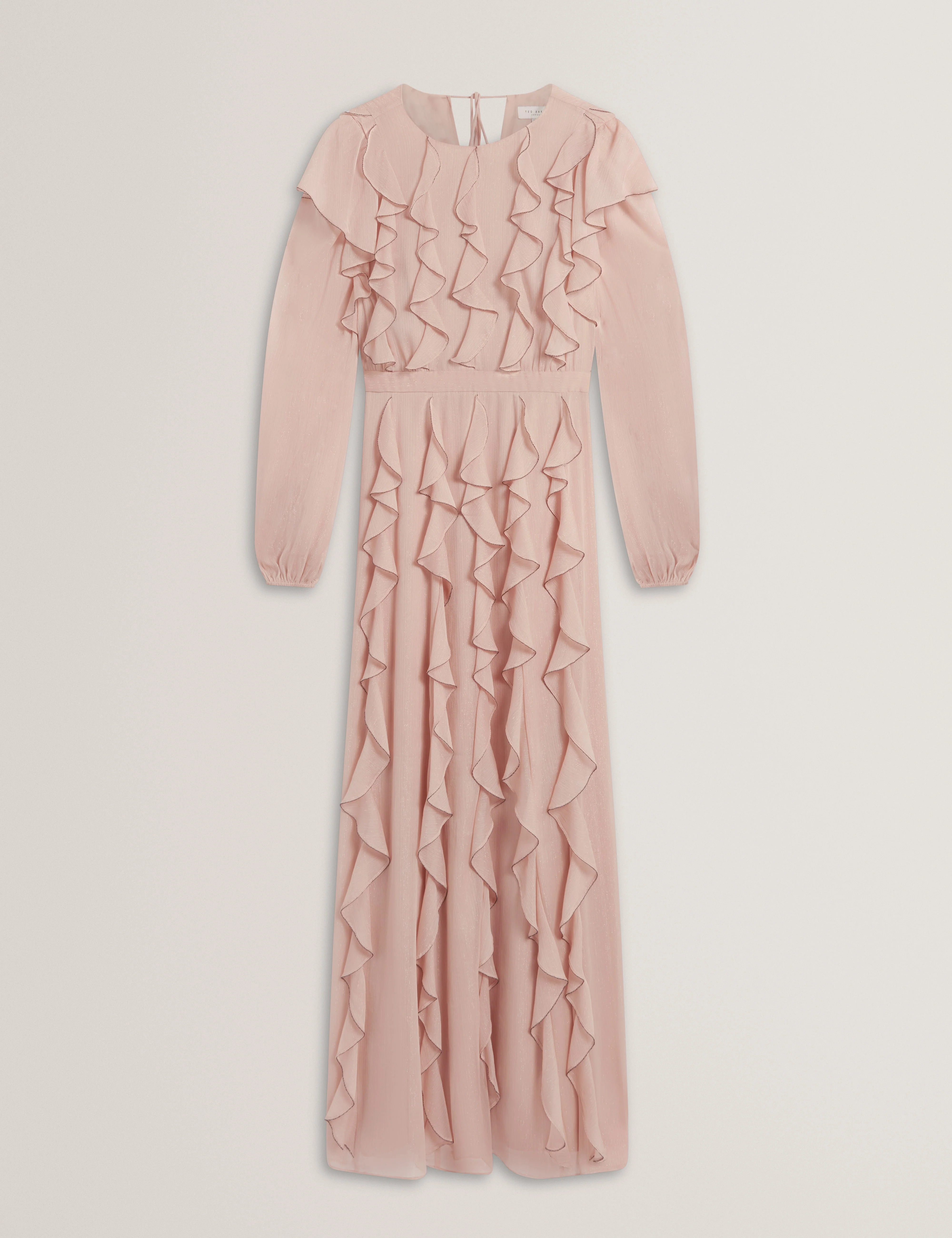 Liyanna Long Sleeve Ruffle Maxi Dress Pink - Image 7