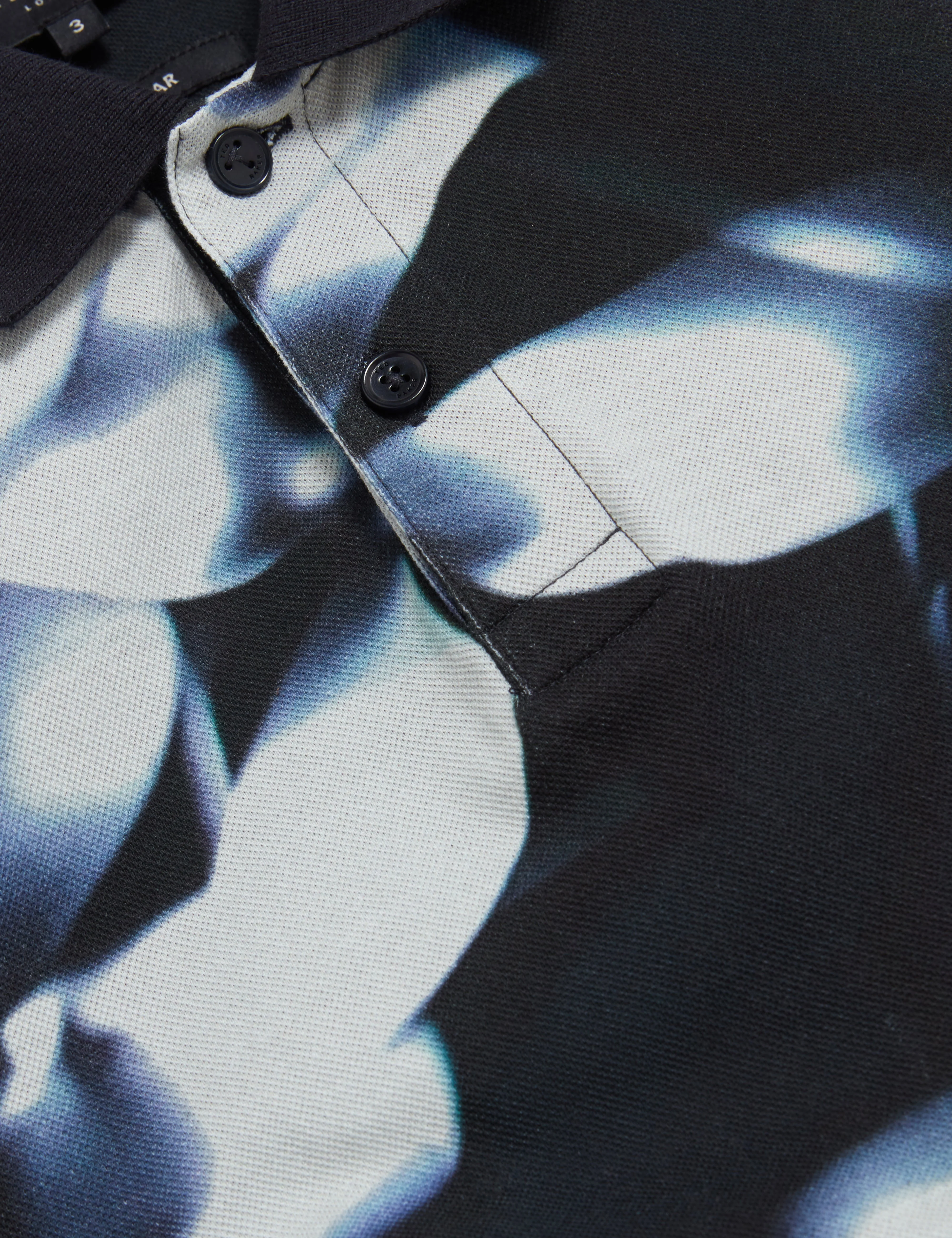 Longbri Short Sleeve Floral Print Polo Navy - Image 3