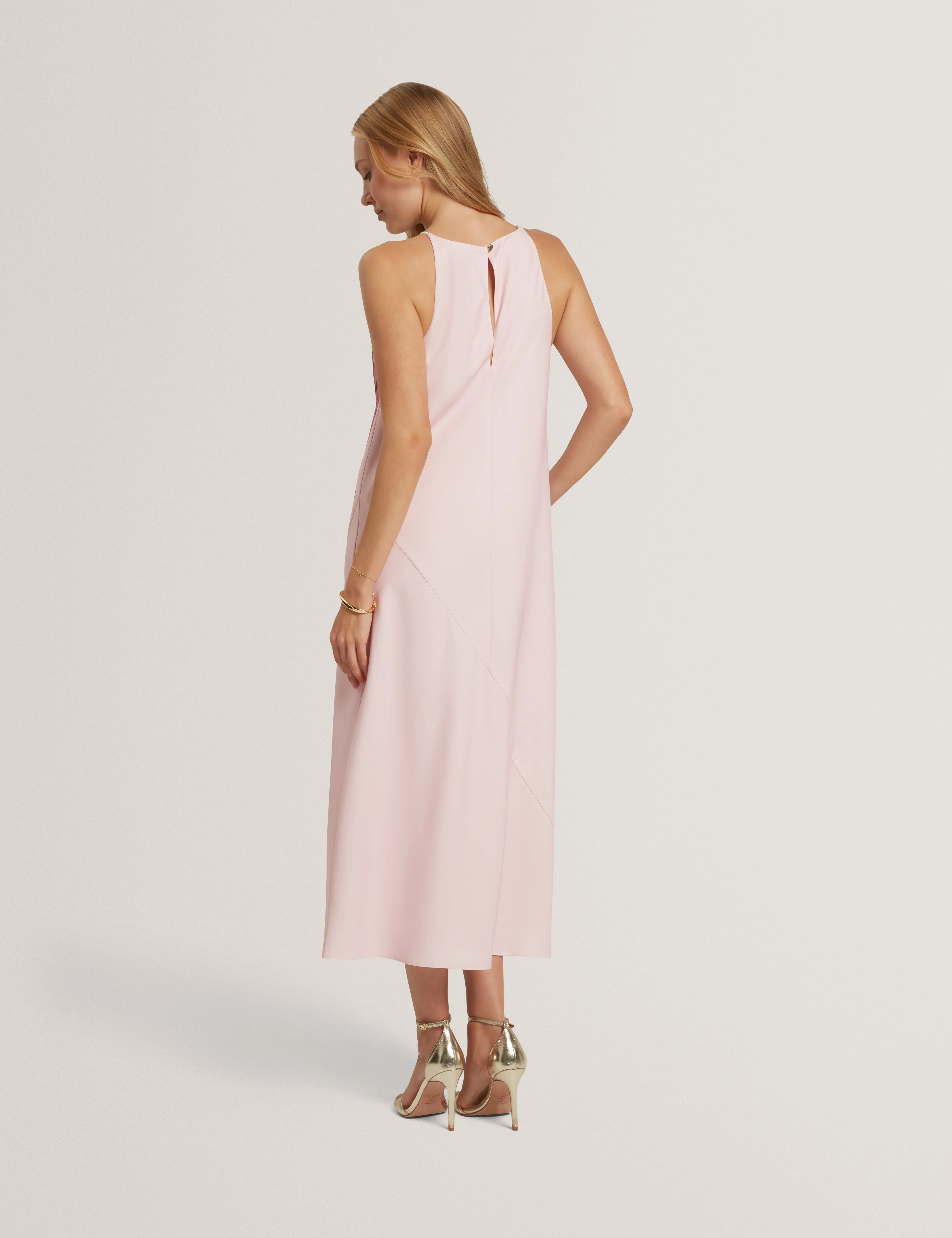 Lowela Floral Print Halter Neck Midi Dress Pink - Image 5