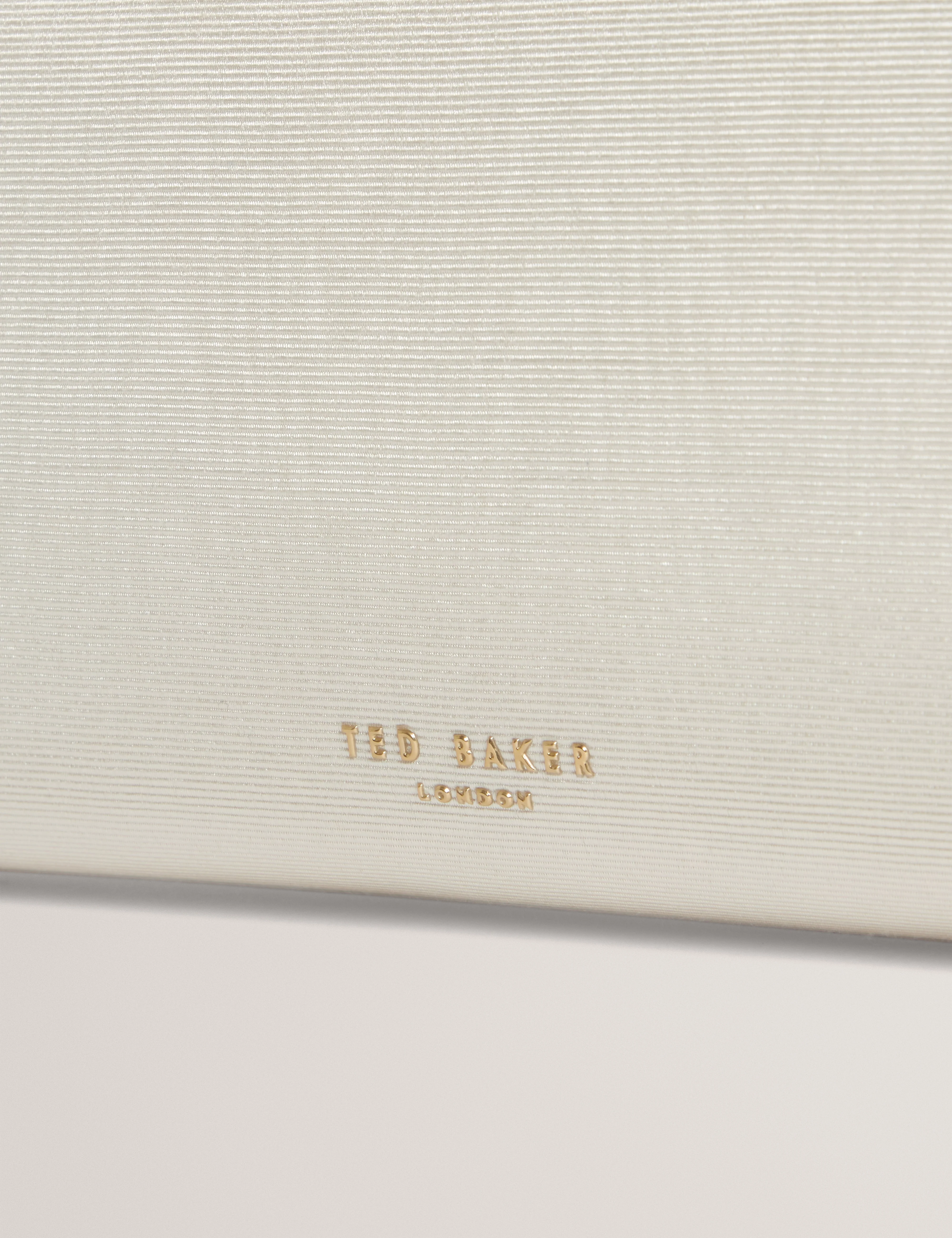 Maliisa Moire Baguette Clutch Bag Ivory - Image 3