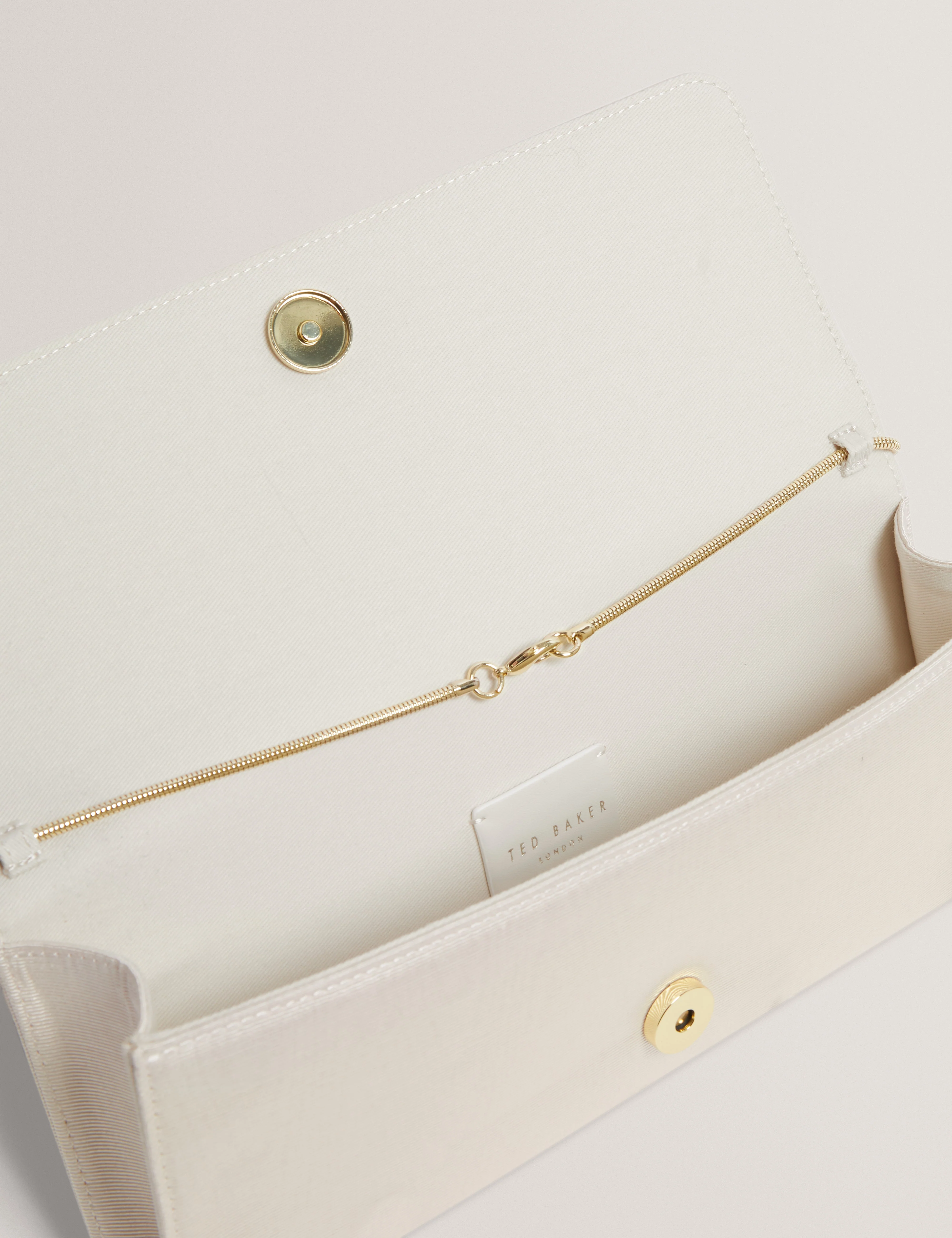 Maliisa Moire Baguette Clutch Bag Ivory - Image 5