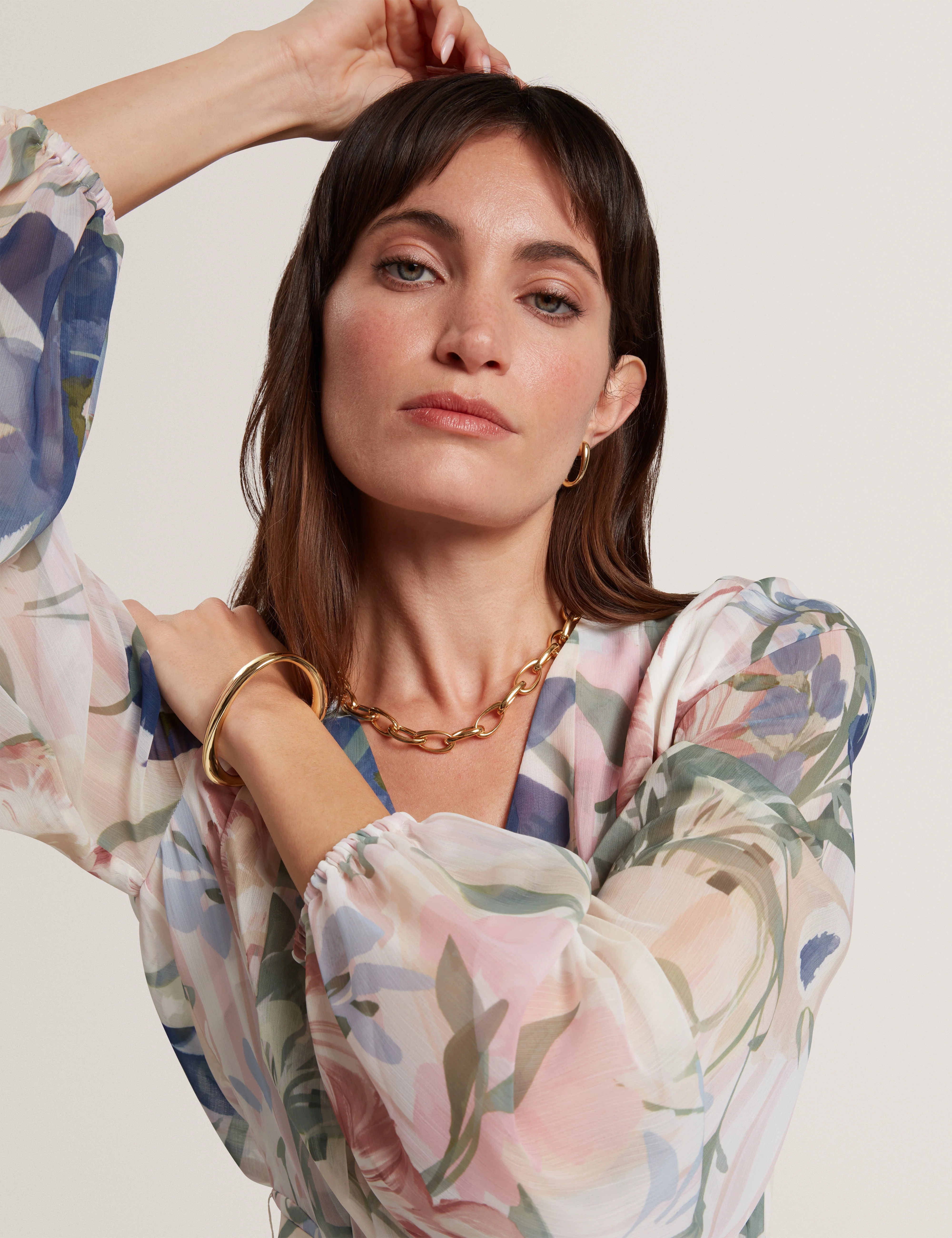 Malmia Pleated Mini Printed Dress Pink - Image 4