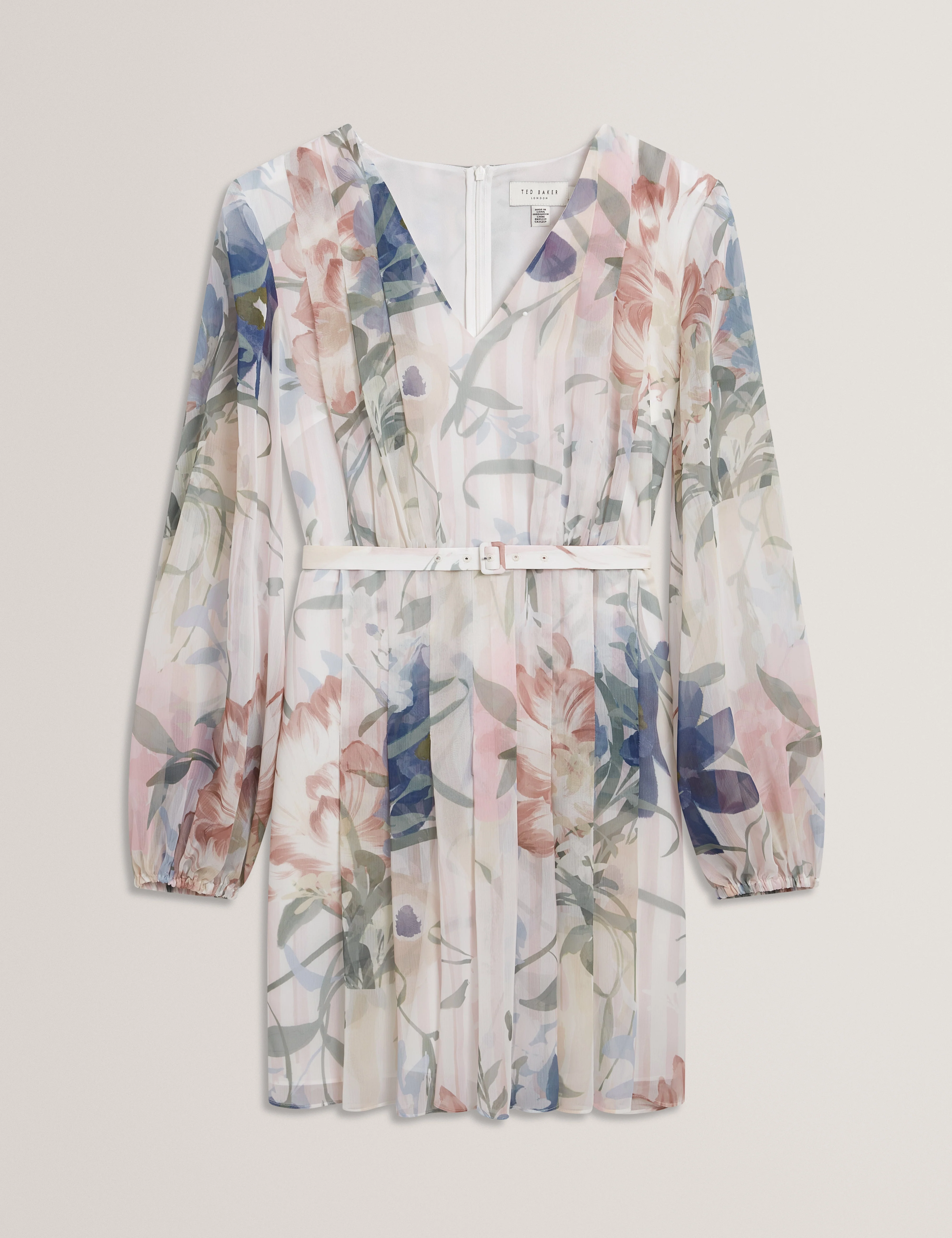 Malmia Pleated Mini Printed Dress Pink - Image 7