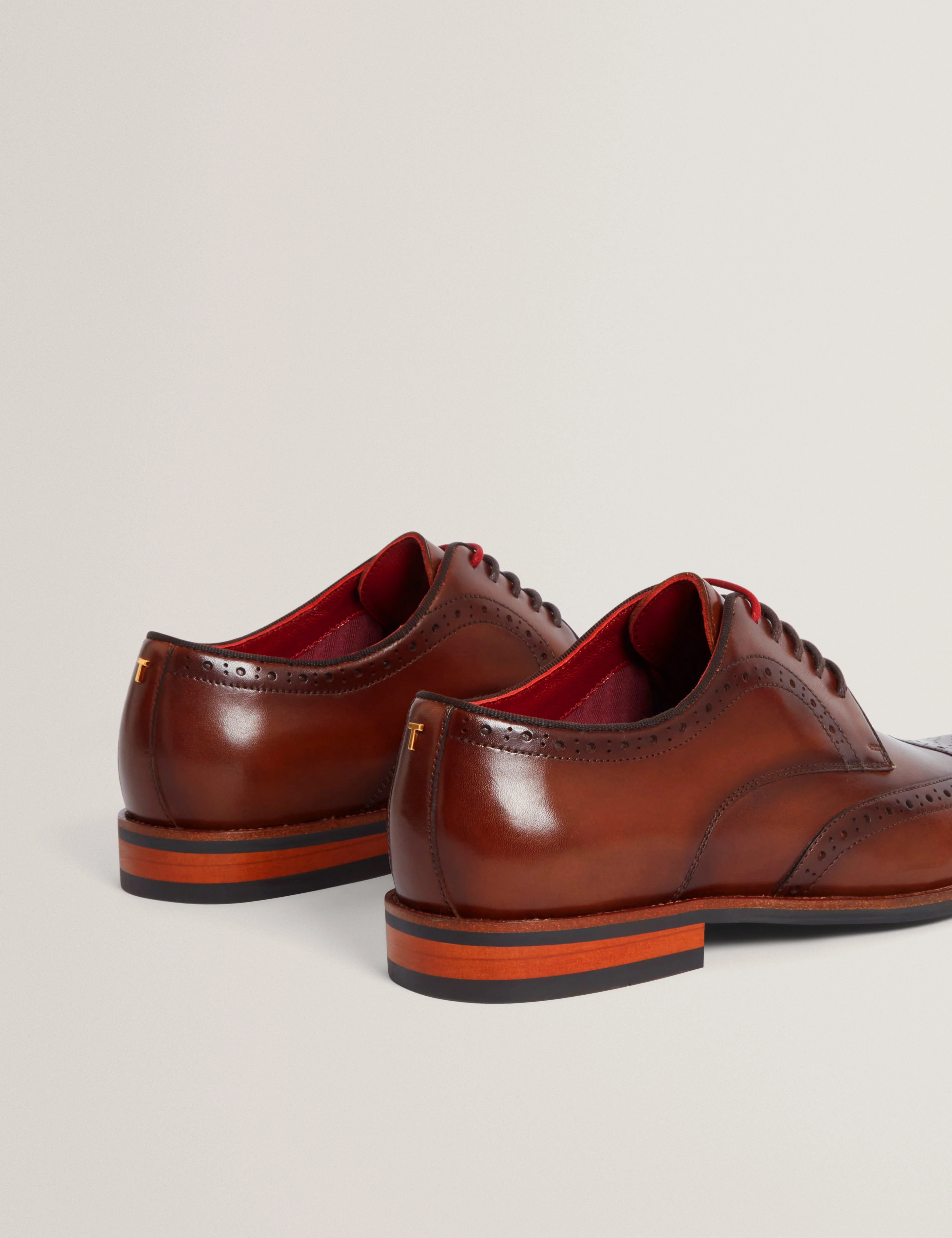 Markuse Brogue Derby Formal Shoe Tan - Image 5
