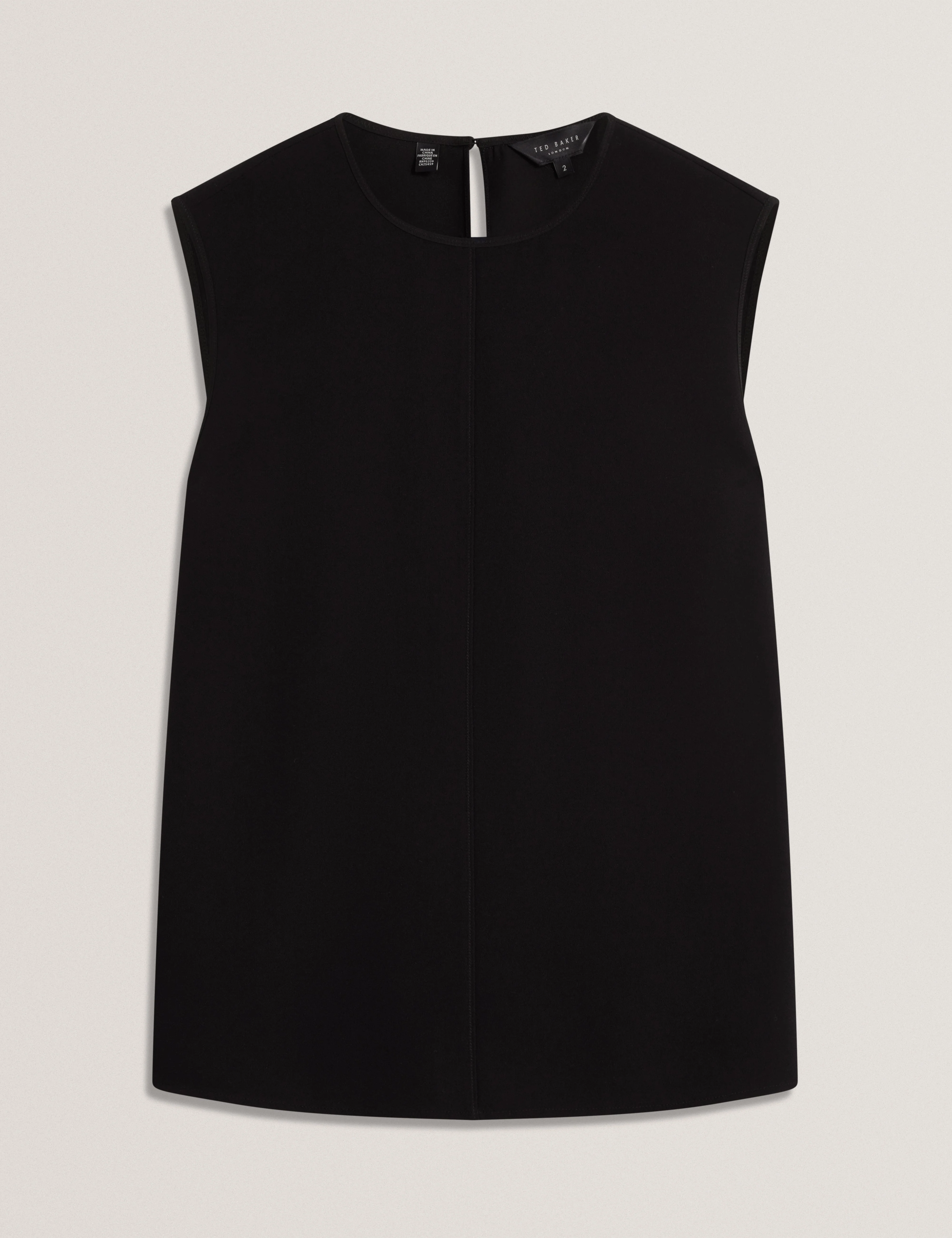 Marmia Sleeveless Top With Piping Detail Black - Image 7