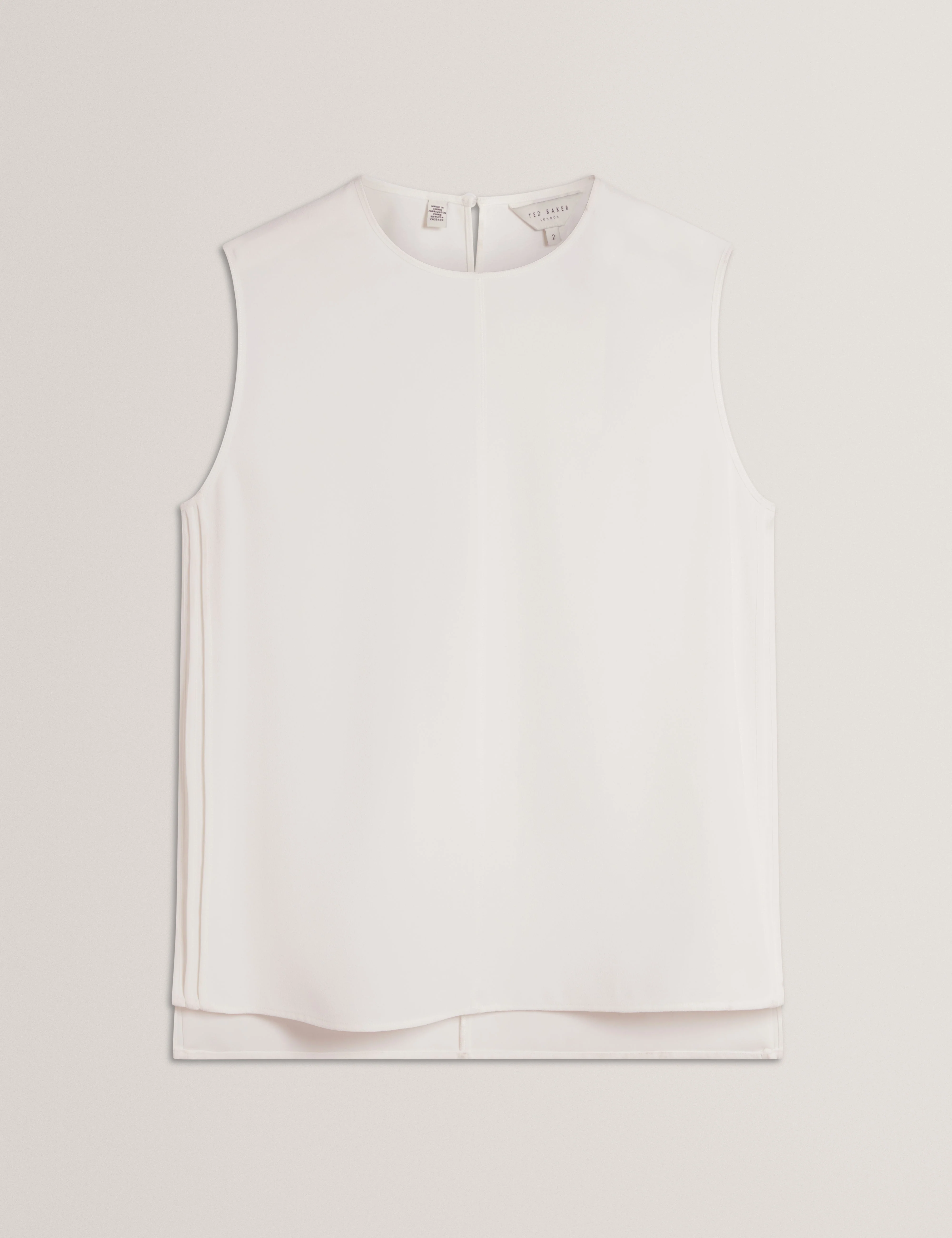 Marmia Sleeveless Top With Piping Detail Ivory - Image 7