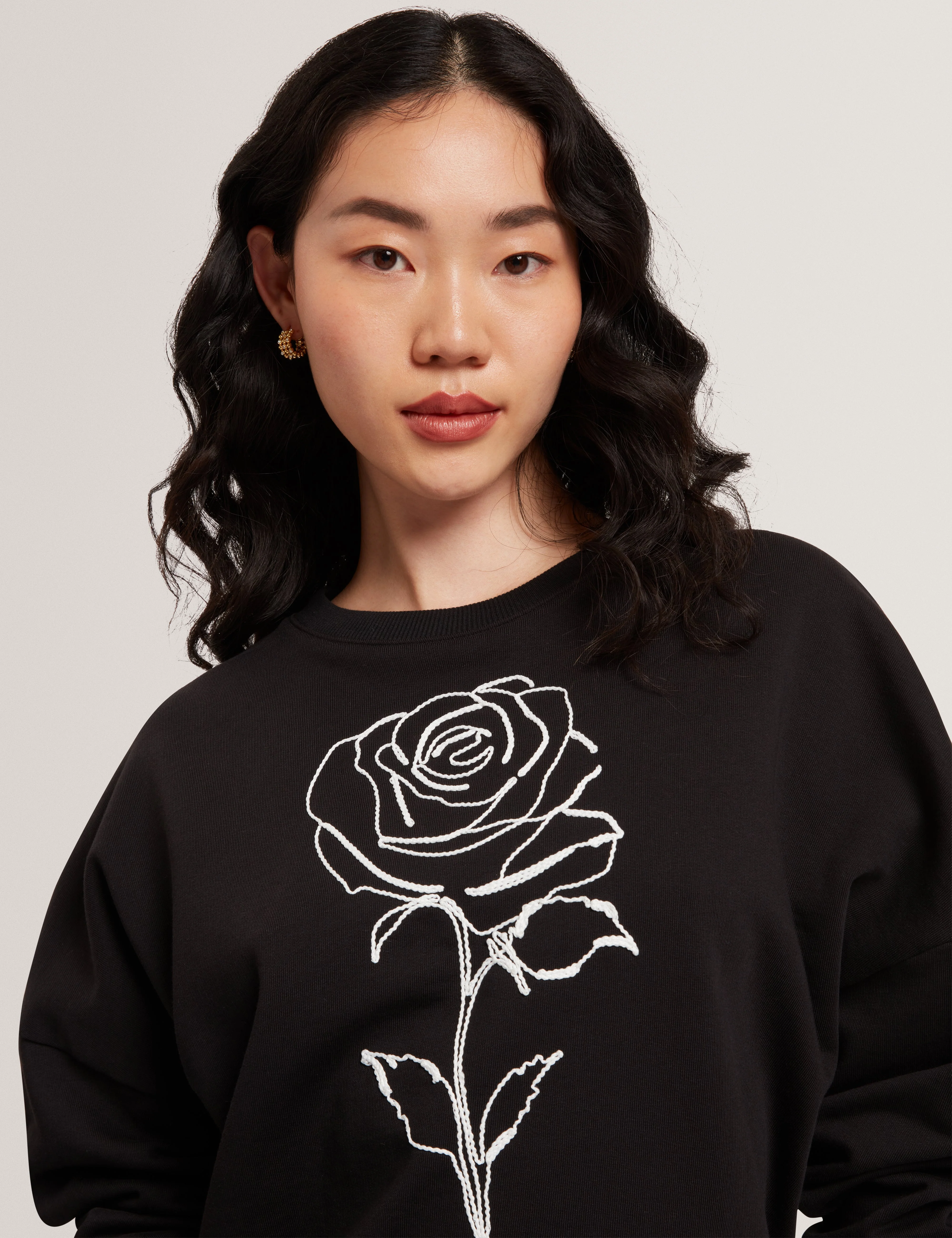 Marssia Printed Sweatshirt Black - Image 4
