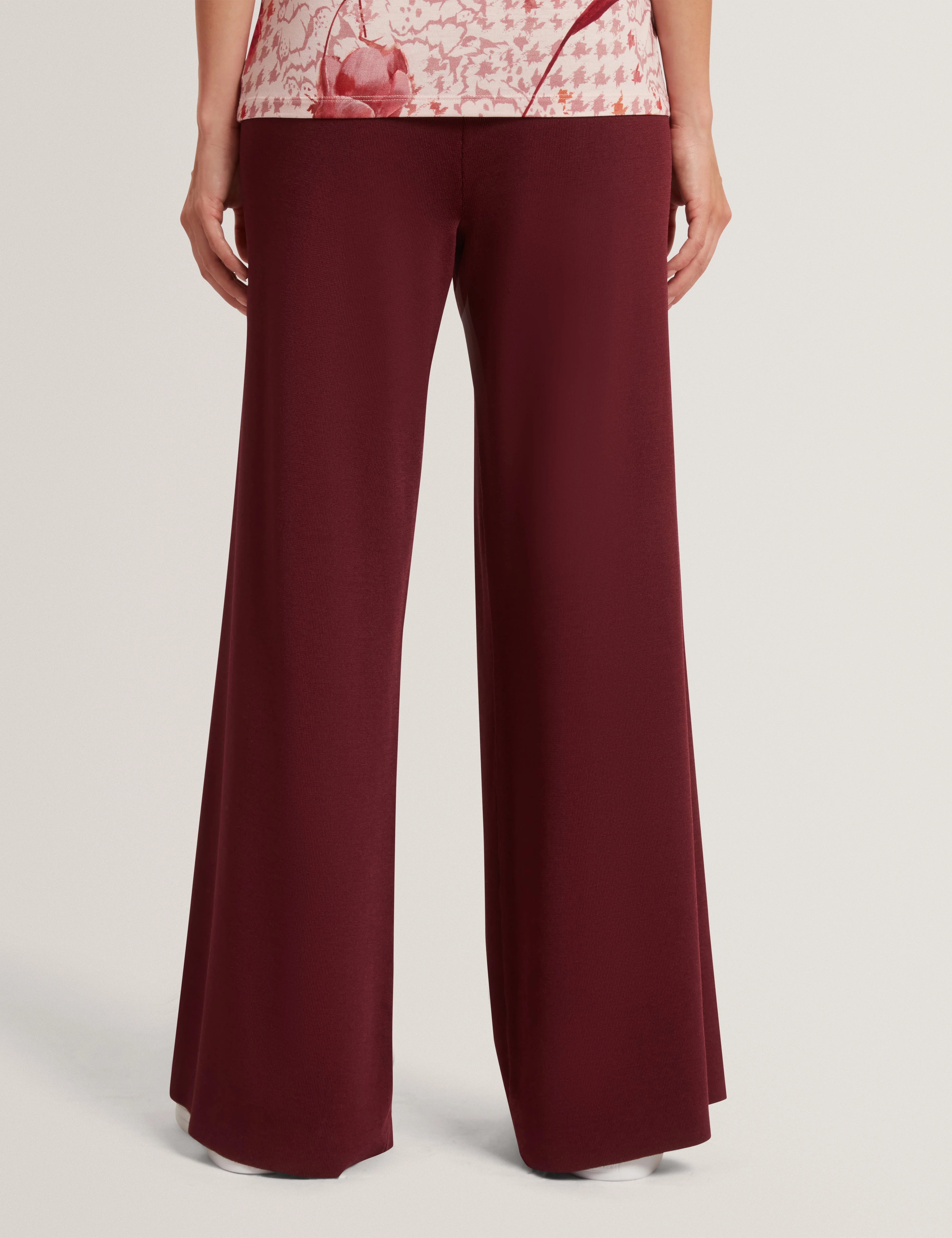 Matilli Wide Leg Knit Trouser Maroon - Image 5